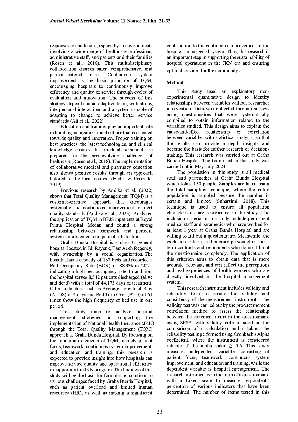 juris Analysis Of Hospital Management Strategies For National Health Insurance Using The Total Quality Management Method