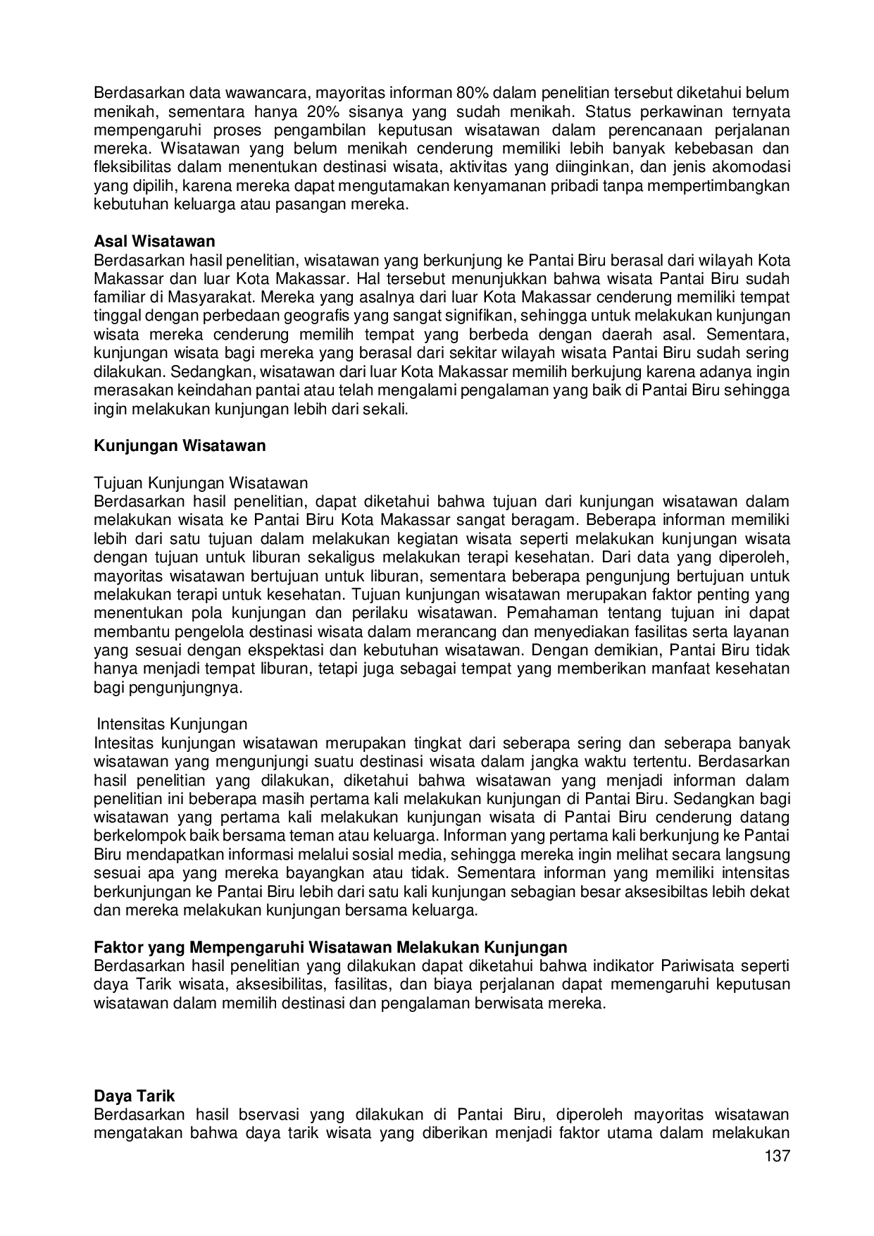 JURIS Analisis Minat Berkunjung Wisatawan Pada Objek Wisata Pantai Biru Kota Makassar