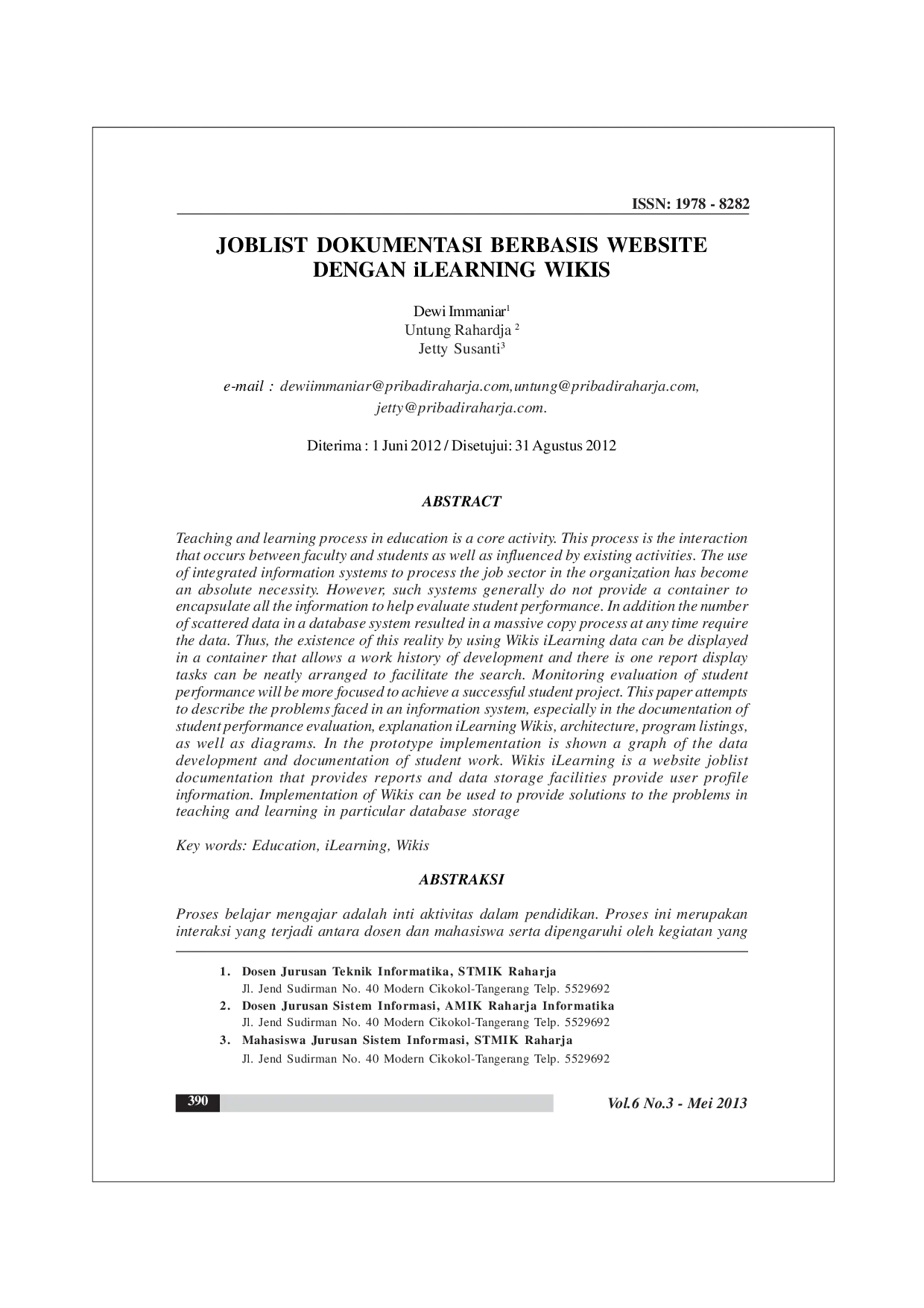 juris Joblist Dokumentasi Berbasis Website Dengan Ilearning Wikis