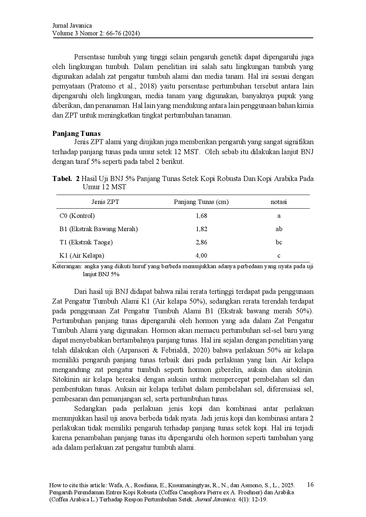 juris Pengaruh Perendaman Entres Kopi Robusta Coffea Canephora Pierre ex A Froehner Dan Arabika Coffea Arabica L Terhadap Respons Pertumbuhan Setek