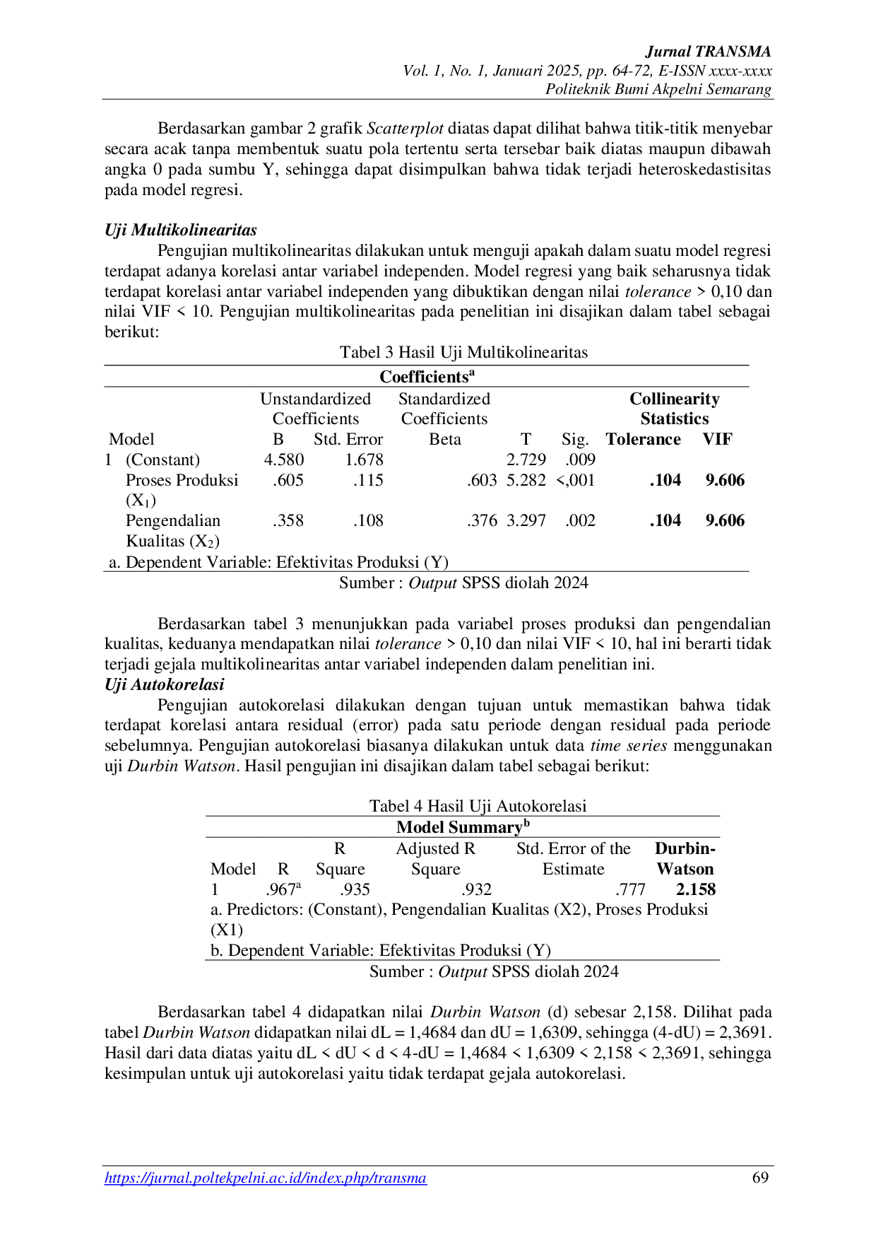 JURIS Pengaruh Proses Produksi Garmen dan Pengendalian Kualitas terhadap Efektivitas Produksi di Perusahaan Garmen Semarang