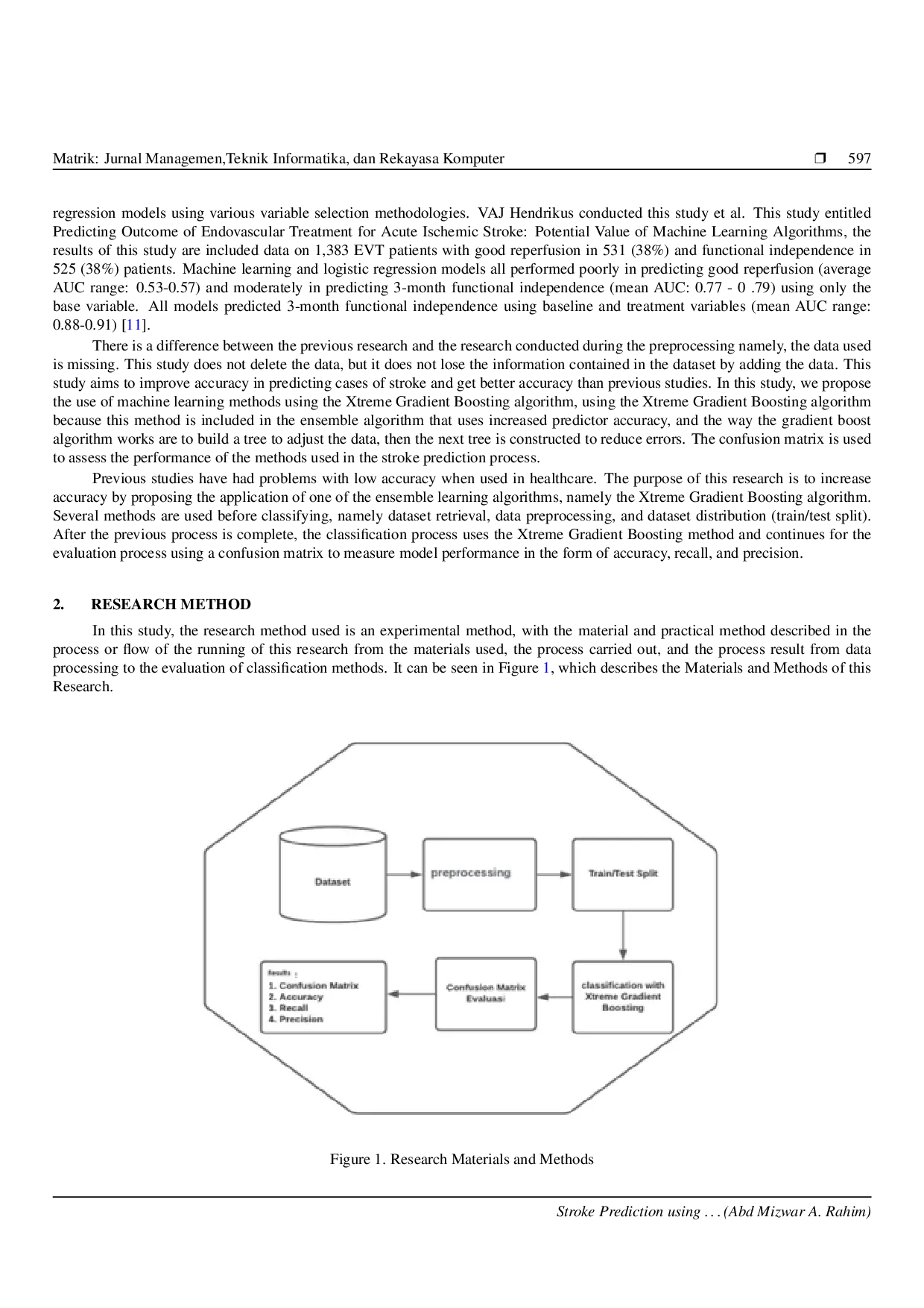 JURIS Stroke Prediction Using Machine Learning Method with Extreme Gradient Boosting Algorithm