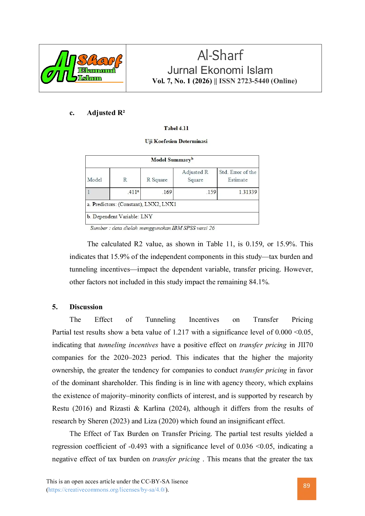 JURIS The Effect of Tunneling Incentives and Tax Burden on Transfer Pricing in Companies Listed in the Jakarta Islamic Index 70 for the Period 2020 2023