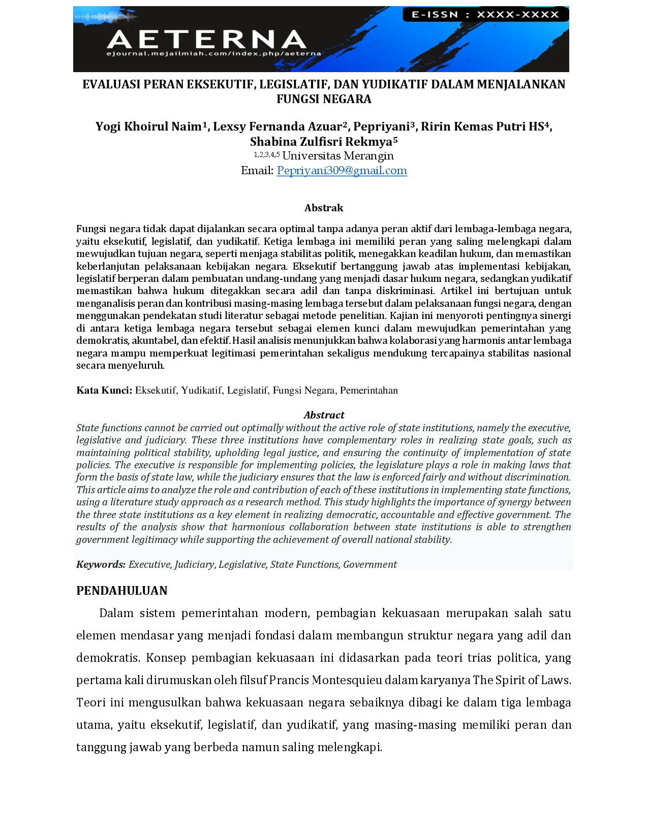 juris Evaluasi Peran Eksekutif Legislatif dan Yudikatif dalam Menjalankan Fungsi Negara