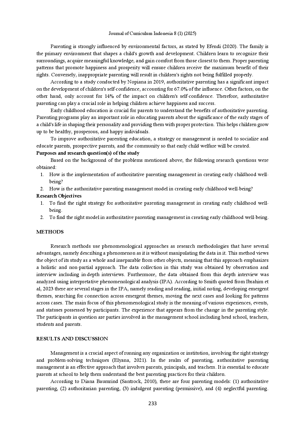 juris Education Management of Authoritative Parenting in Creating Early Childhood Well Being