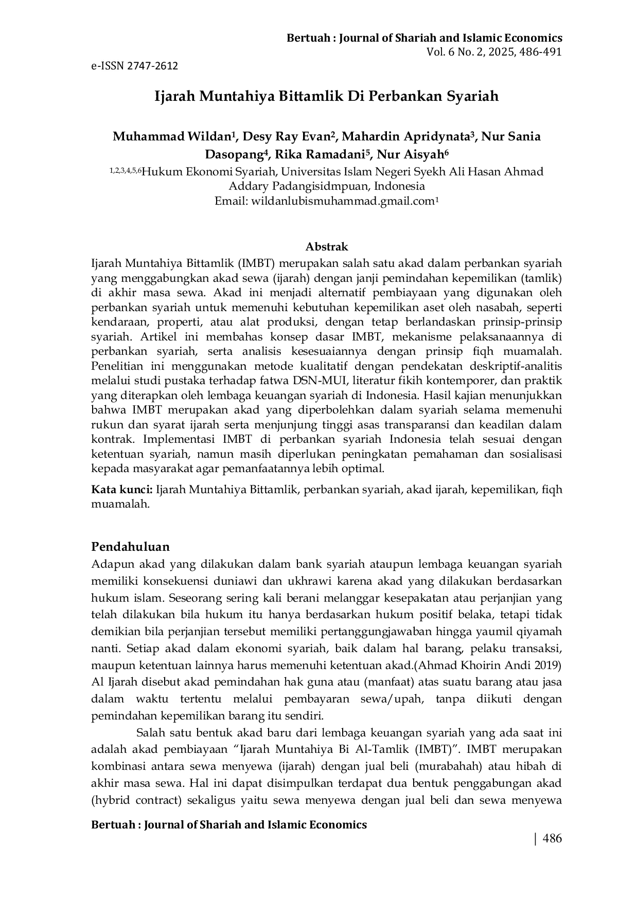 JURIS Ijarah Muntahiya Bittamlik Di Perbankan Syariah