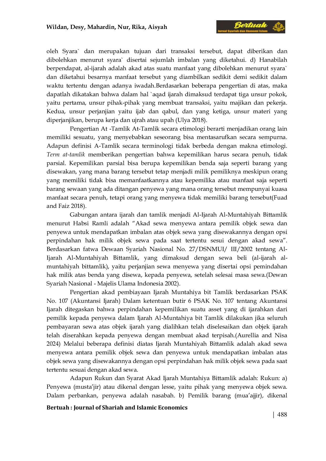 JURIS Ijarah Muntahiya Bittamlik Di Perbankan Syariah