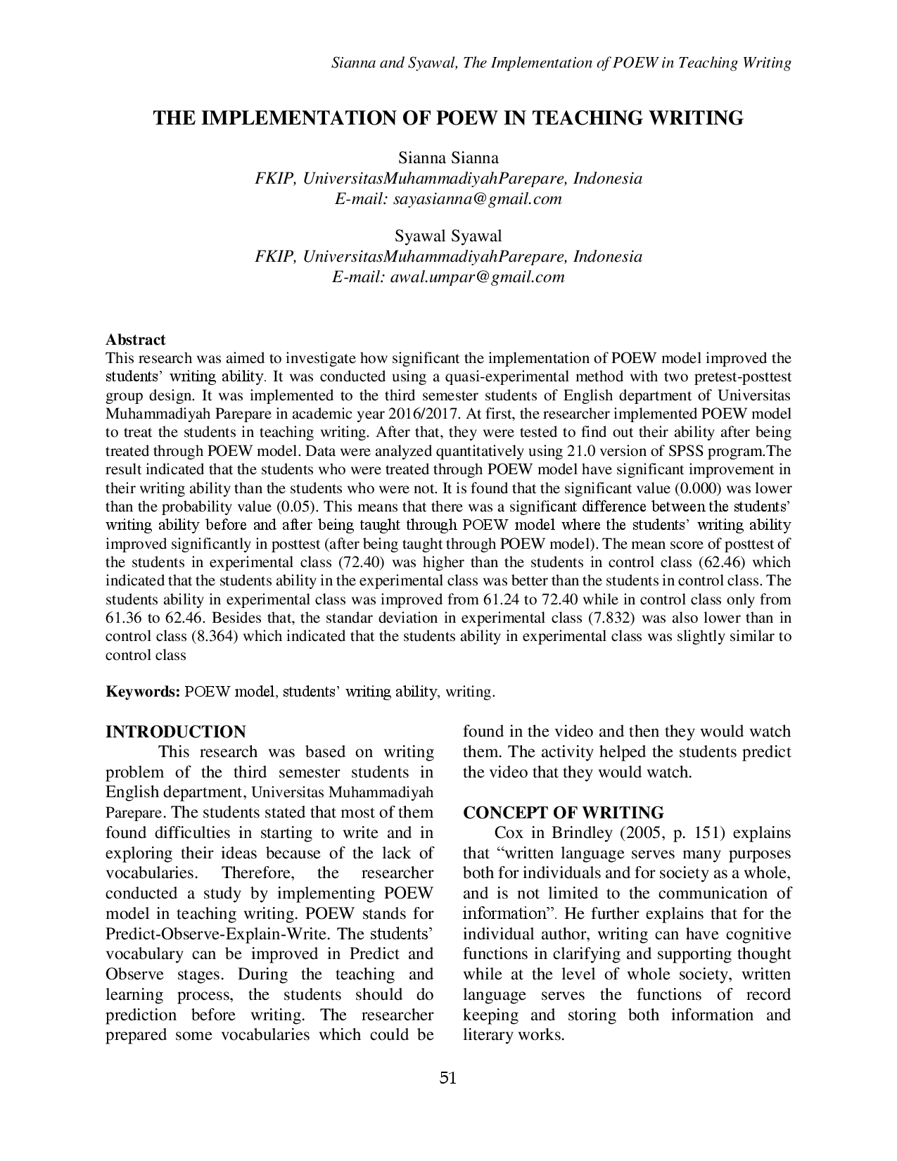 juris The Implementation Of Poew In Teaching Writing