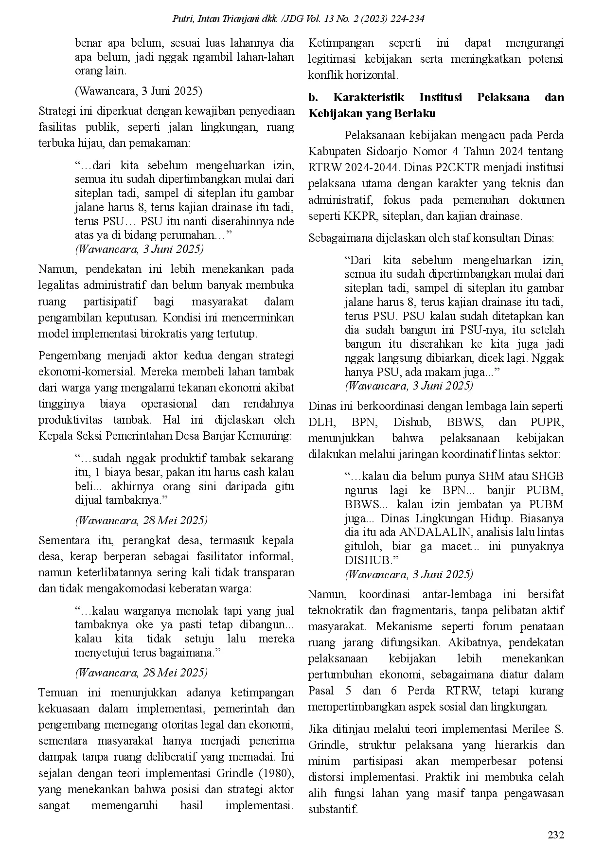 juris IMPLEMENTASI KEBIJAKAN ALIH FUNGSI LAHAN TAMBAK MENJADI KAWASAN PERUMAHAN DI DESA BANJAR KEMUNING KABUPATEN SIDOARJO