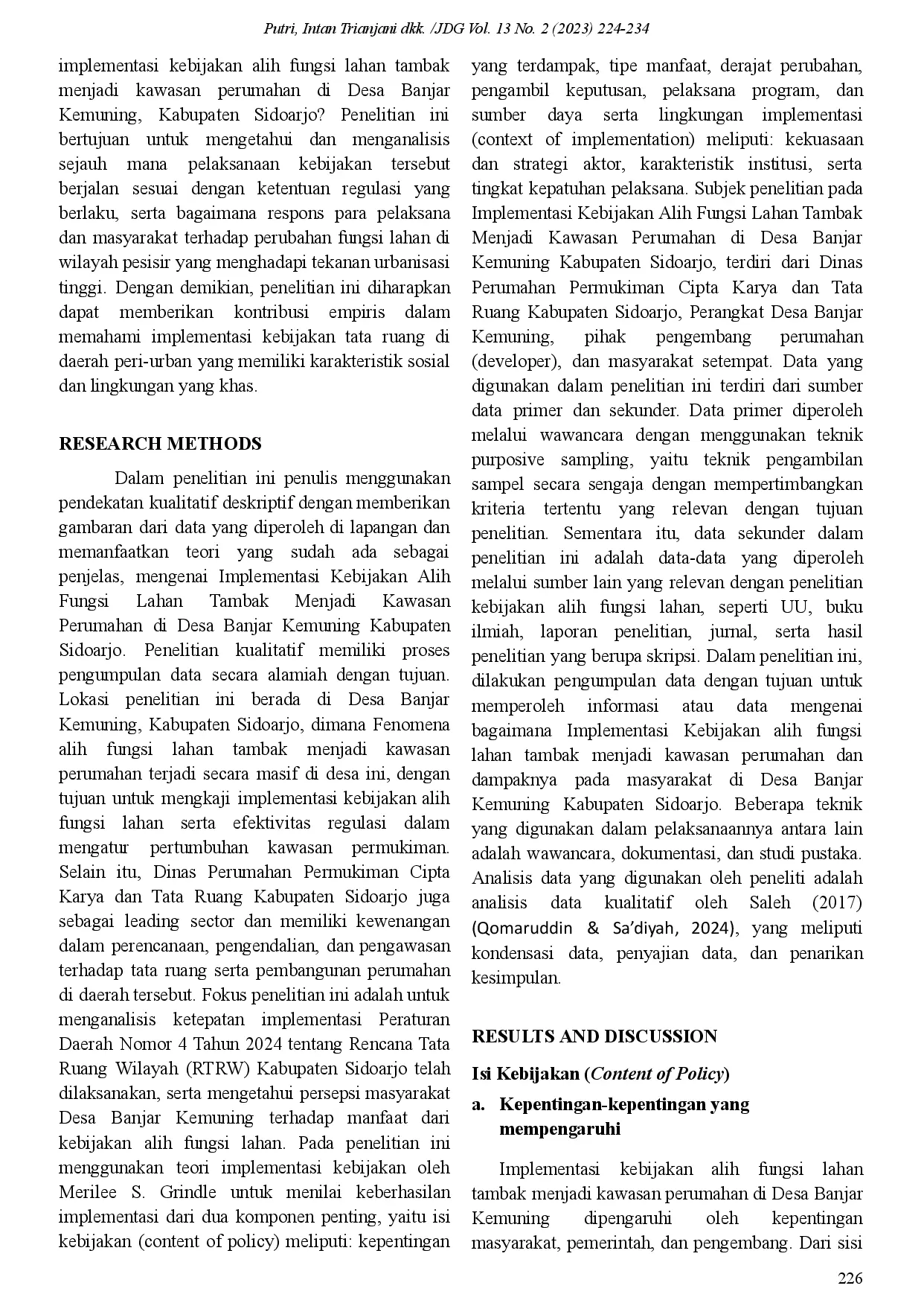 juris IMPLEMENTASI KEBIJAKAN ALIH FUNGSI LAHAN TAMBAK MENJADI KAWASAN PERUMAHAN DI DESA BANJAR KEMUNING KABUPATEN SIDOARJO