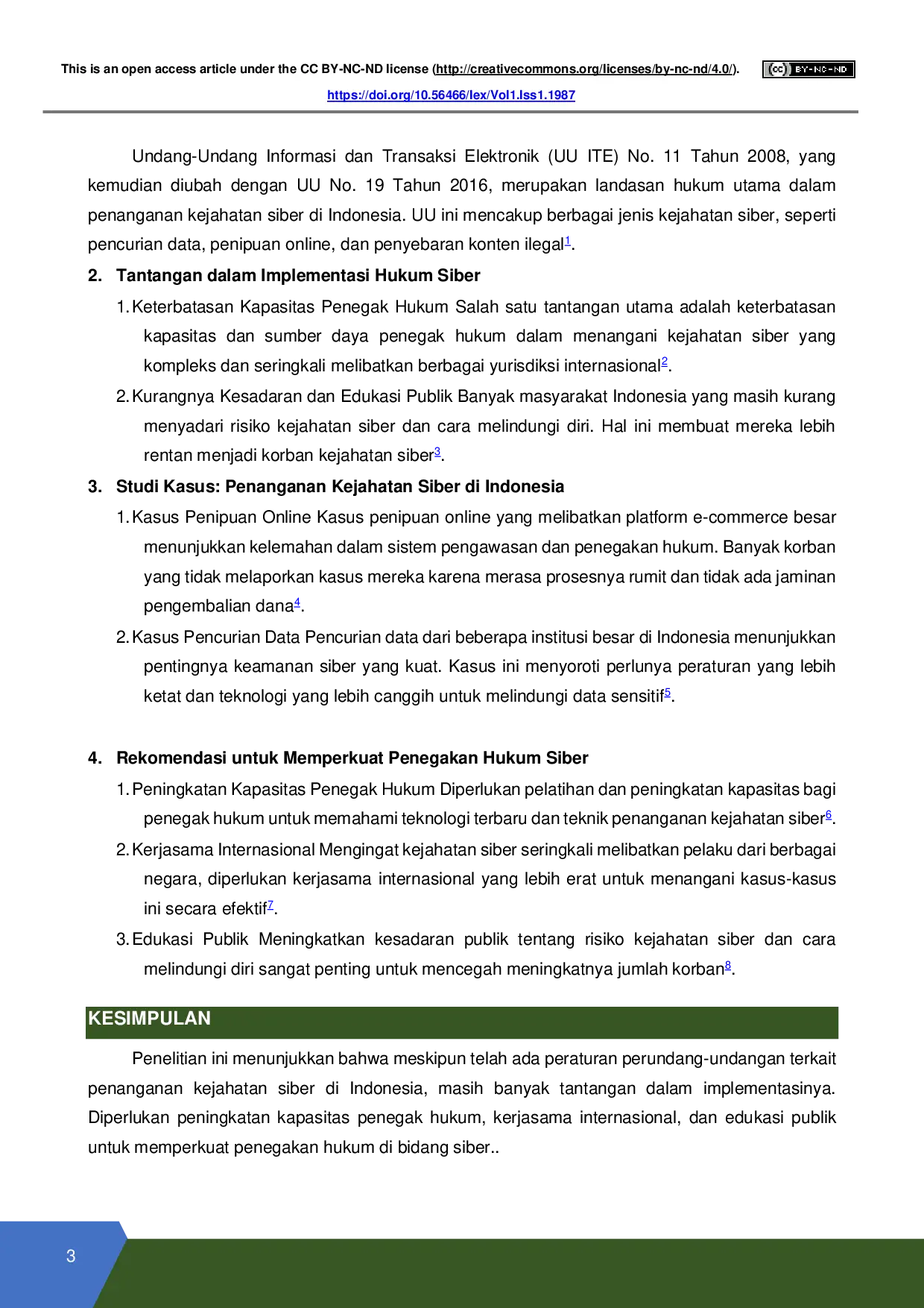 JURIS Dinamika Hukum dalam Penanganan Kejahatan Siber di Indonesia