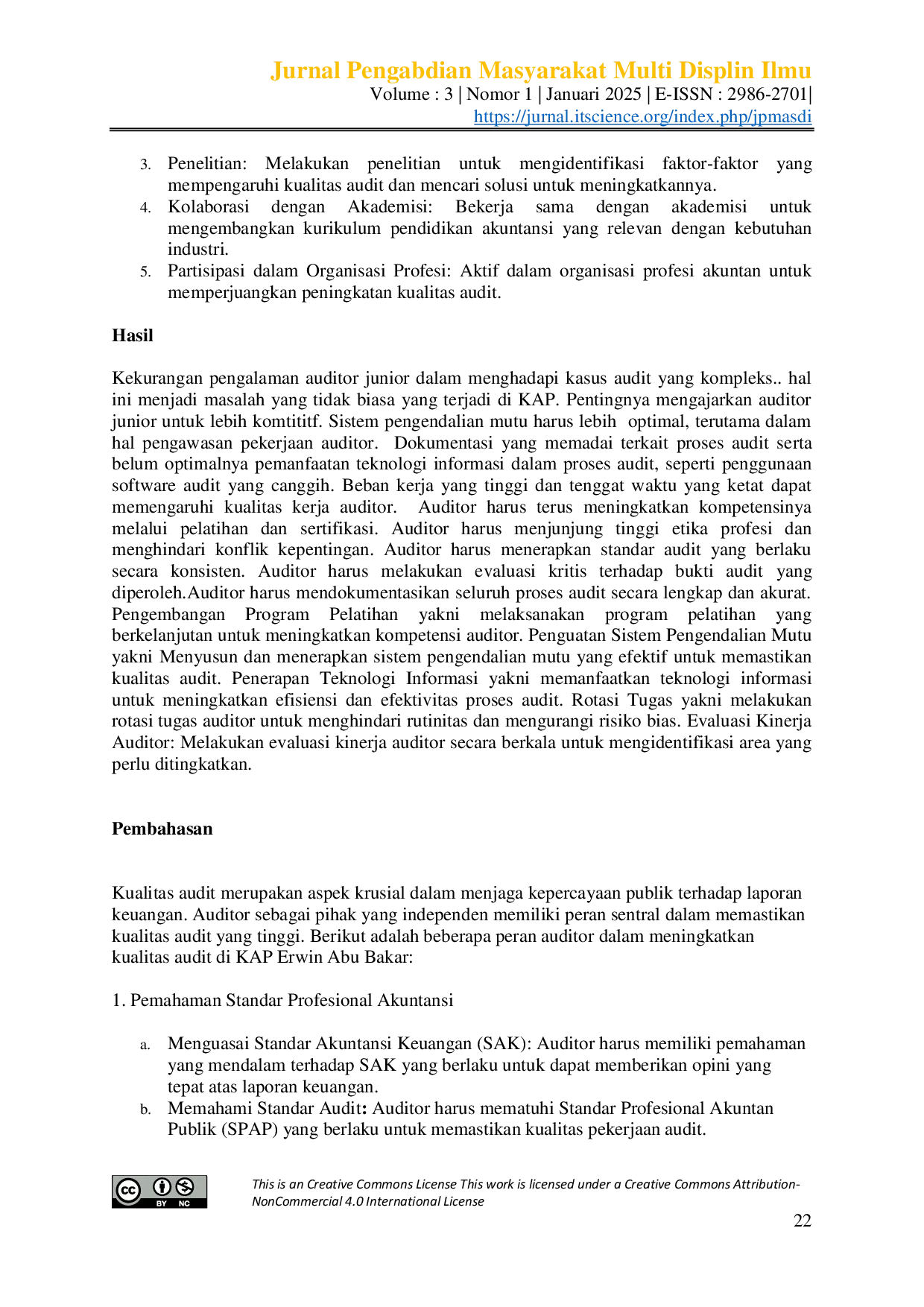 JURIS Peran Auditor Dalam Meningkatkan Kualitas Audit Di Kap