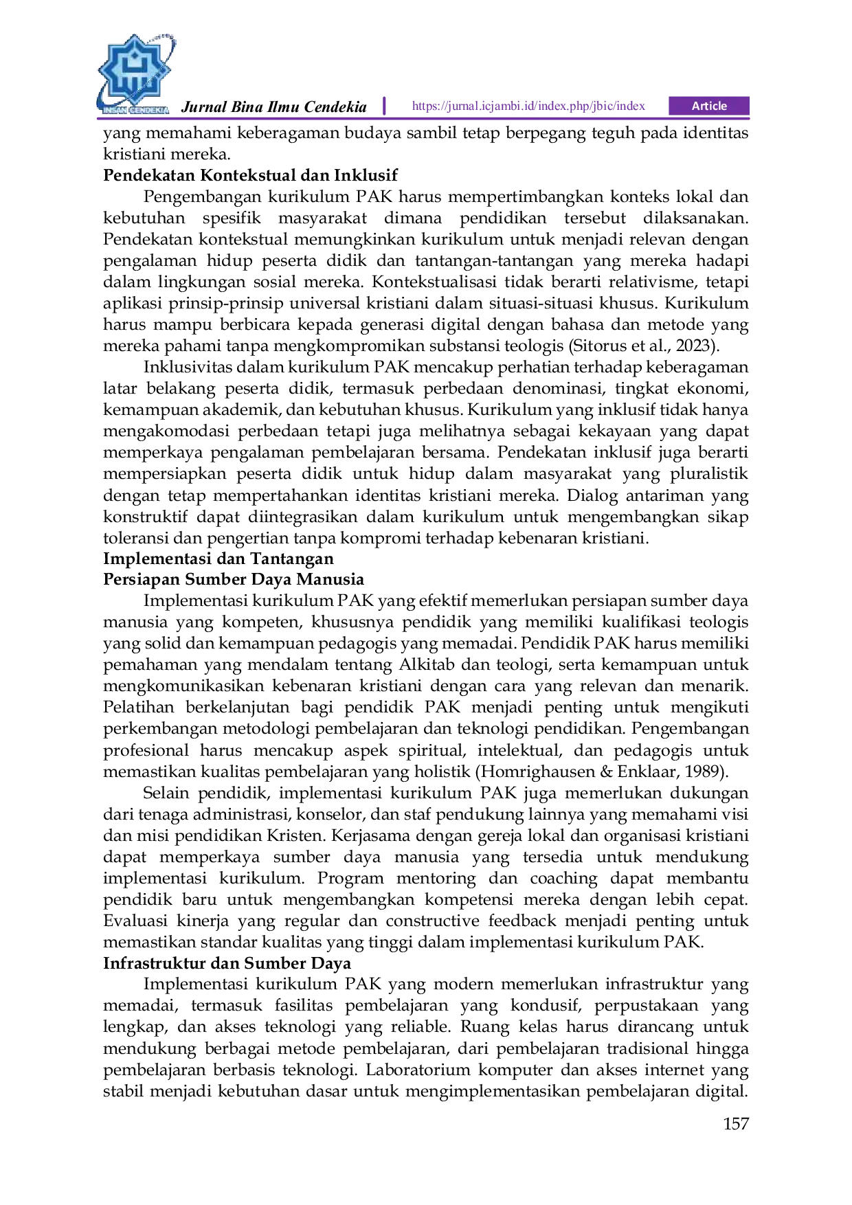 JURIS Pengembangan Kurikulum Pendidikan Agama Kristen Transformasi Dan Adaptasi Untuk Era Modern