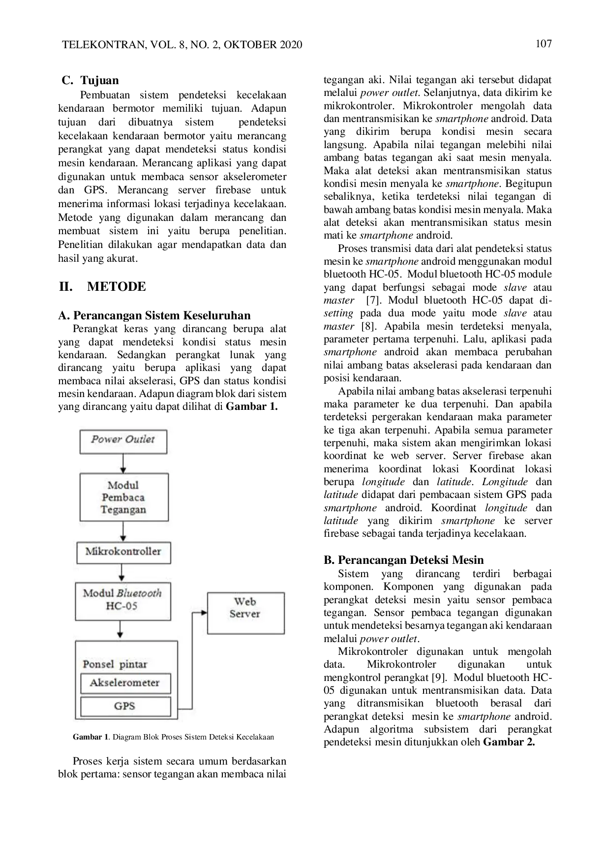 JURIS Sistem Pendeteksi Kecelakaan Kendaraan Bermotor Menggunakan Arduino Dan Smartphone Android