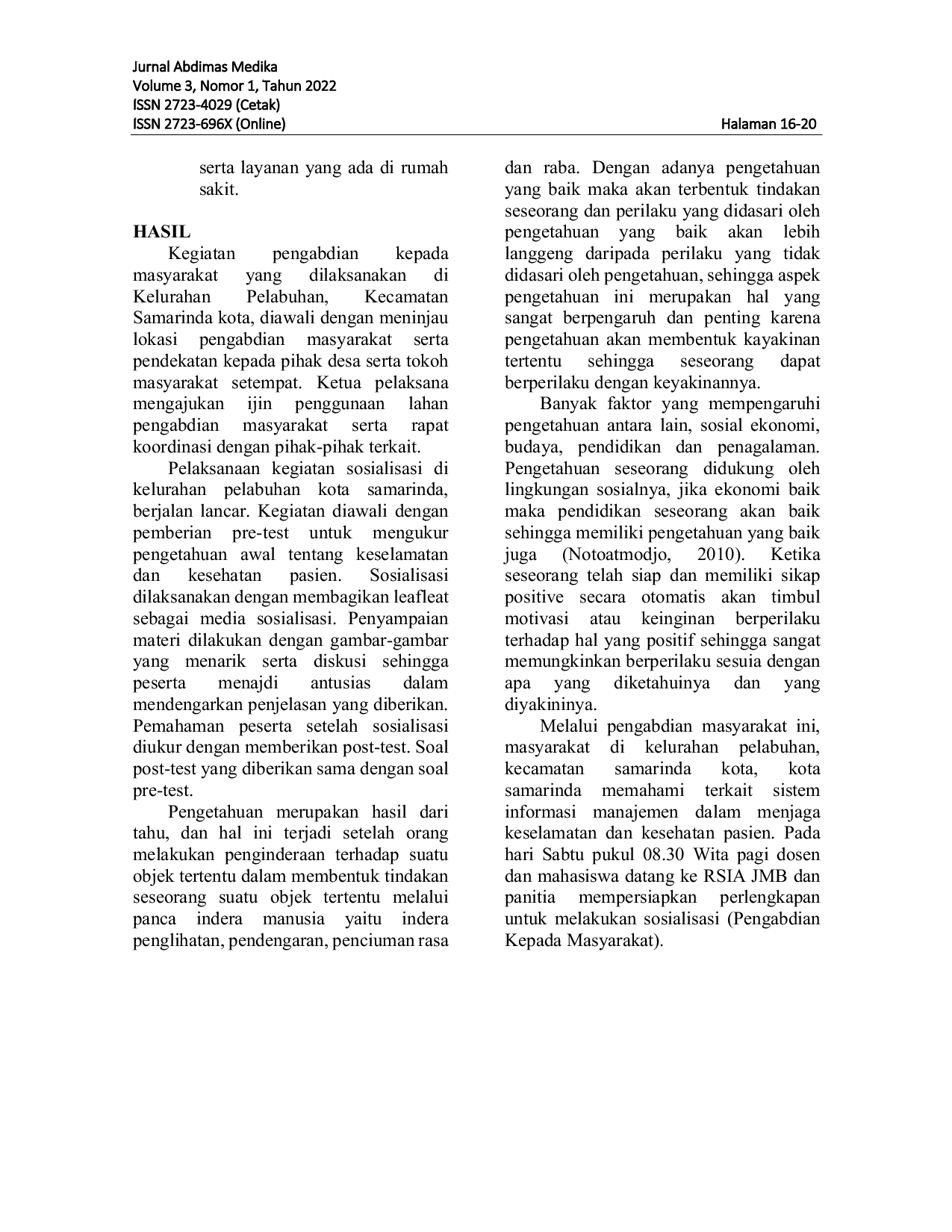 JURIS Sosialisasi Sistem Informasi Manajemen Rumah Sakit Dalam Keselamatan Dan Kesehatan Pasien