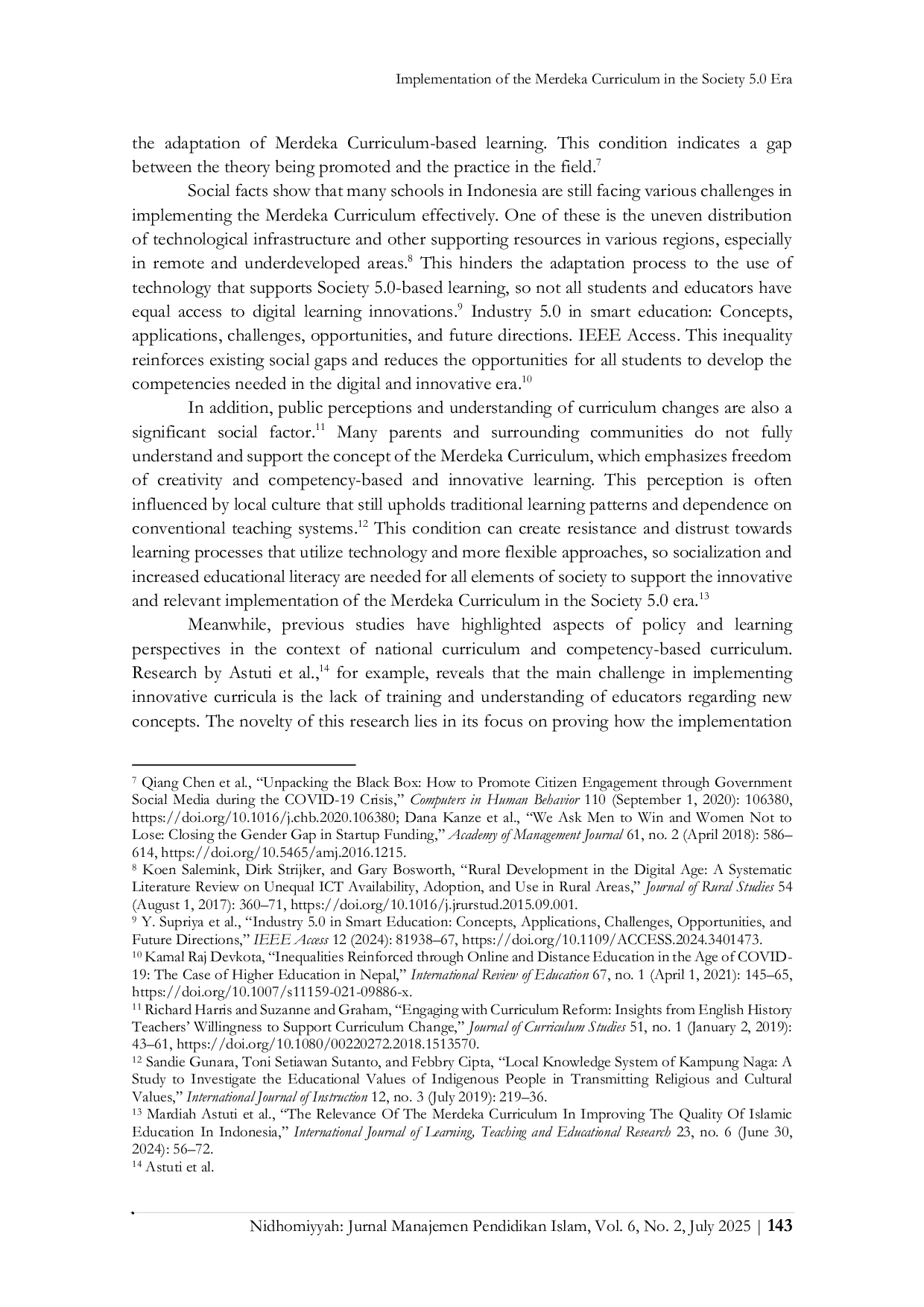 JURIS Implementation of the Merdeka Curriculum in the Society 5 0 Era
