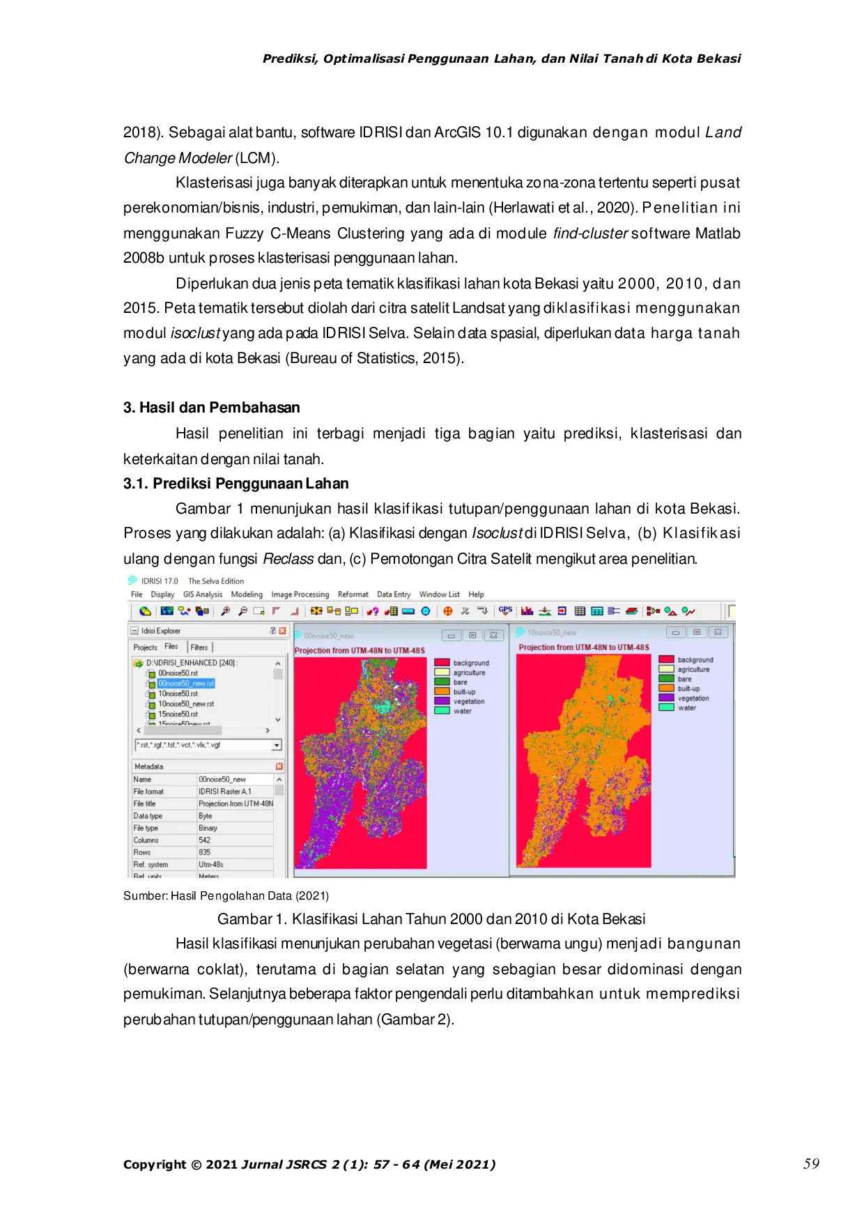 JURIS Prediksi Optimalisasi Penggunaan Lahan dan Nilai Tanah di Kota Bekasi
