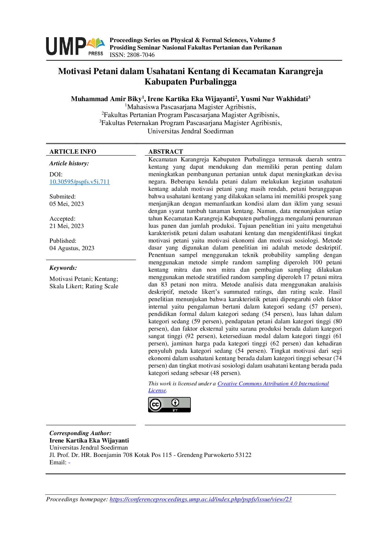 JURIS Motivasi Petani dalam Usahatani Kentang di Kecamatan Karangreja Kabupaten Purbalingga