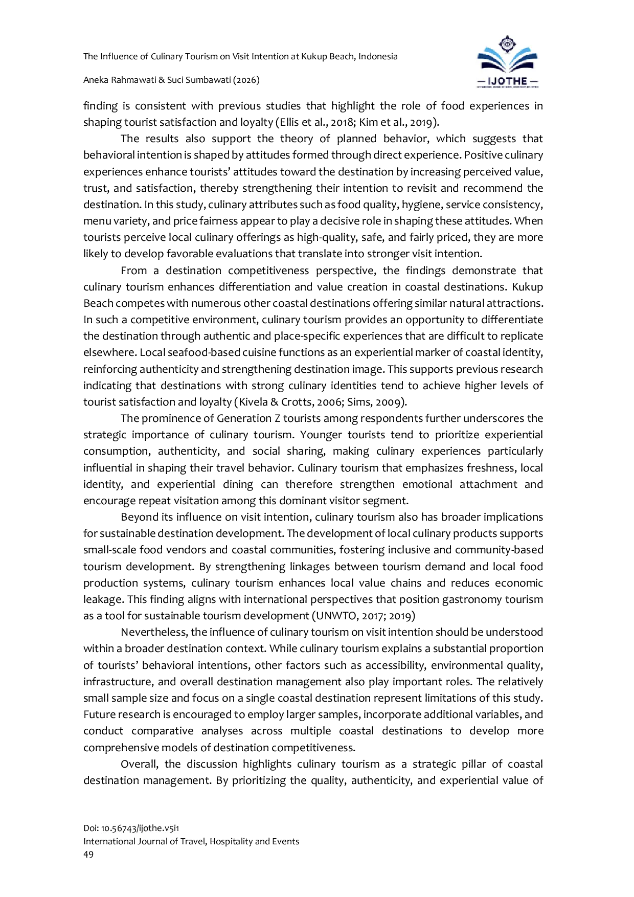 JURIS Culinary Tourism and Visit Intention at Kukup Beach Indonesia