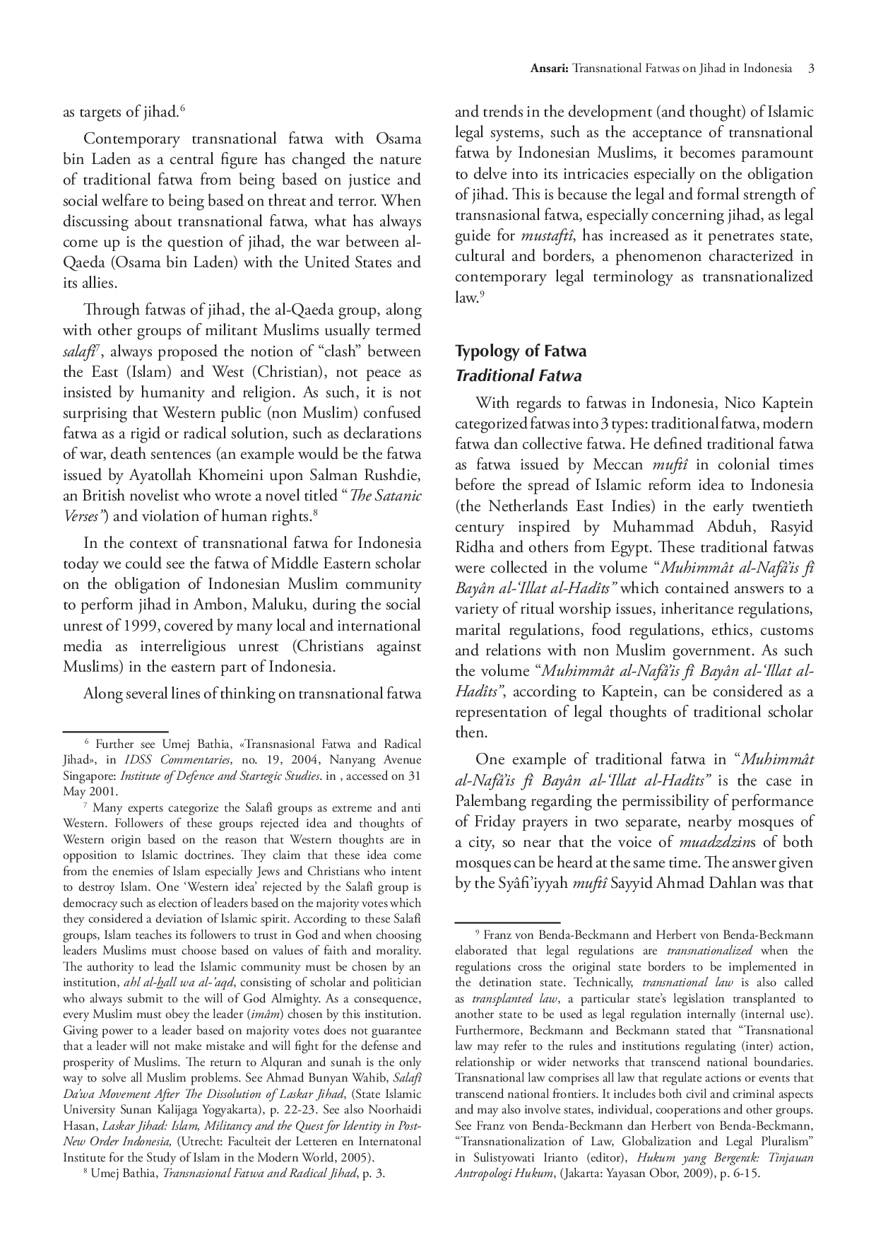 juris Ansari Transnational Fatwas on Jihad in Indonesia