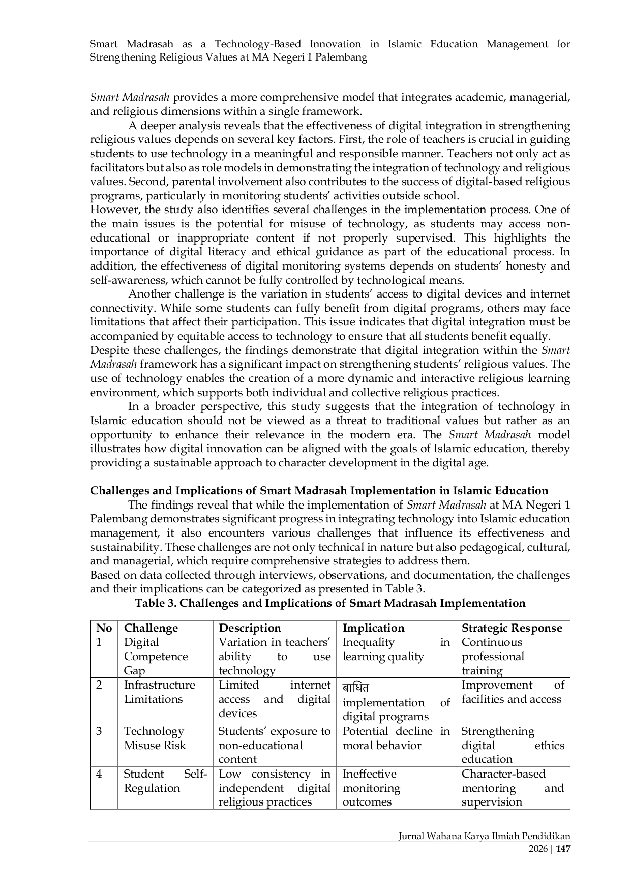 JURIS Smart Madrasah as a Technology Based Innovation in Islamic Education Management for Strengthening Religious Values at MA Negeri 1 Palembang