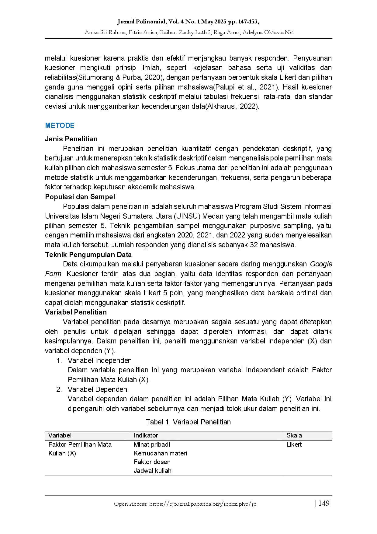 juris Analisis Preferensi Mahasiswa terhadap Mata Kuliah Pilihan Menggunakan Statistik Deskriptif