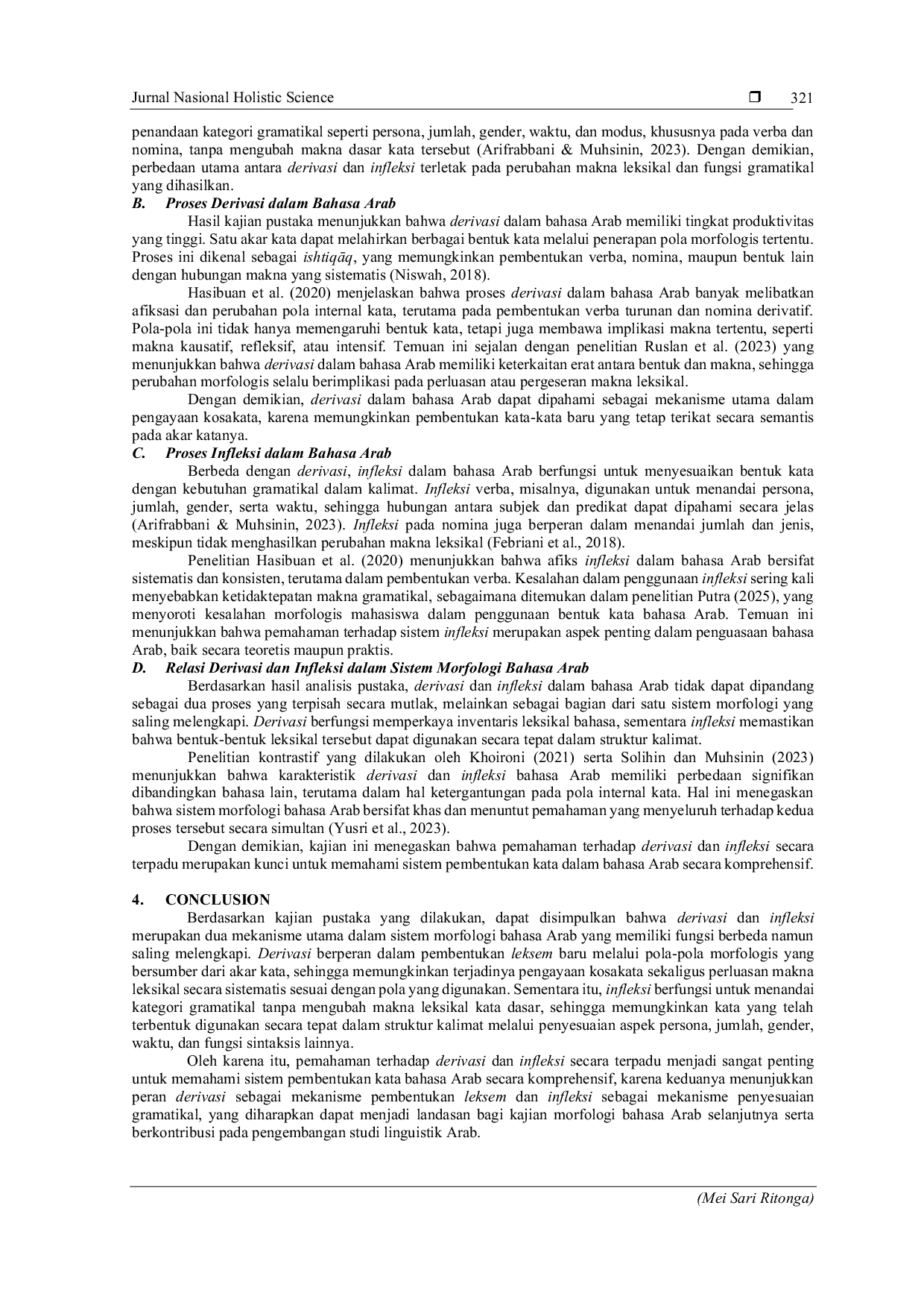 JURIS Derivation and Inflection Processes in Arabic A Morphological Study
