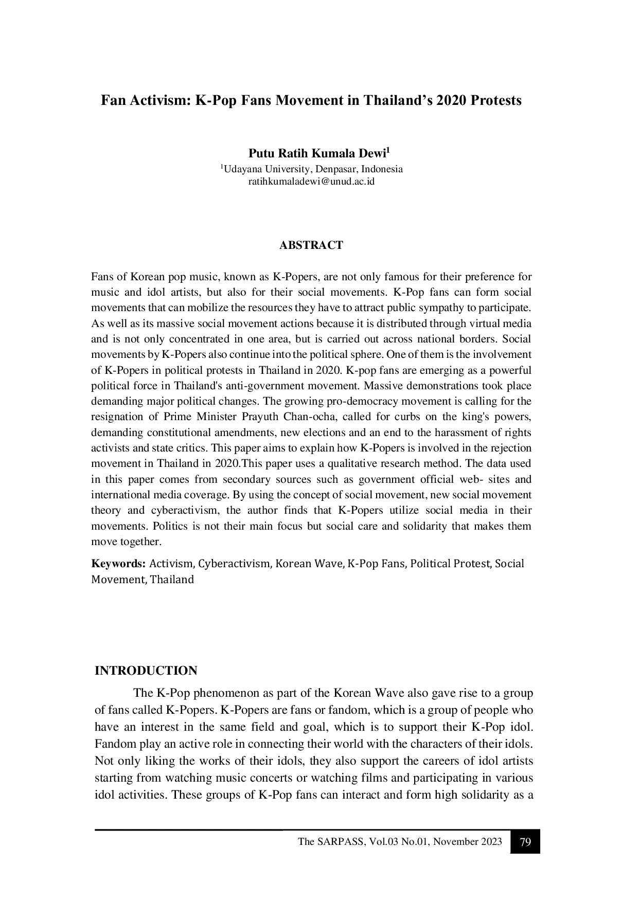 JURIS Fan Activism K Pop Fans Movement in Thailand s 2020 Protests