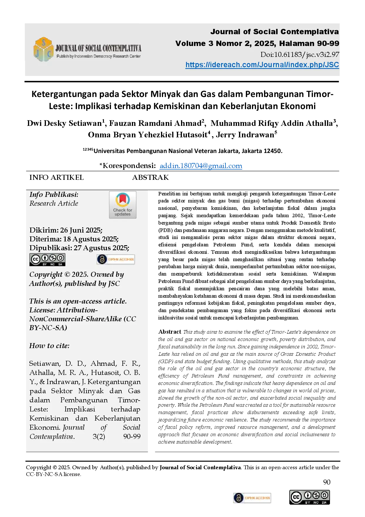 juris Ketergantungan pada Sektor Minyak dan Gas dalam Pembangunan Timor Leste Implikasi terhadap Kemiskinan dan Keberlanjutan Ekonomi