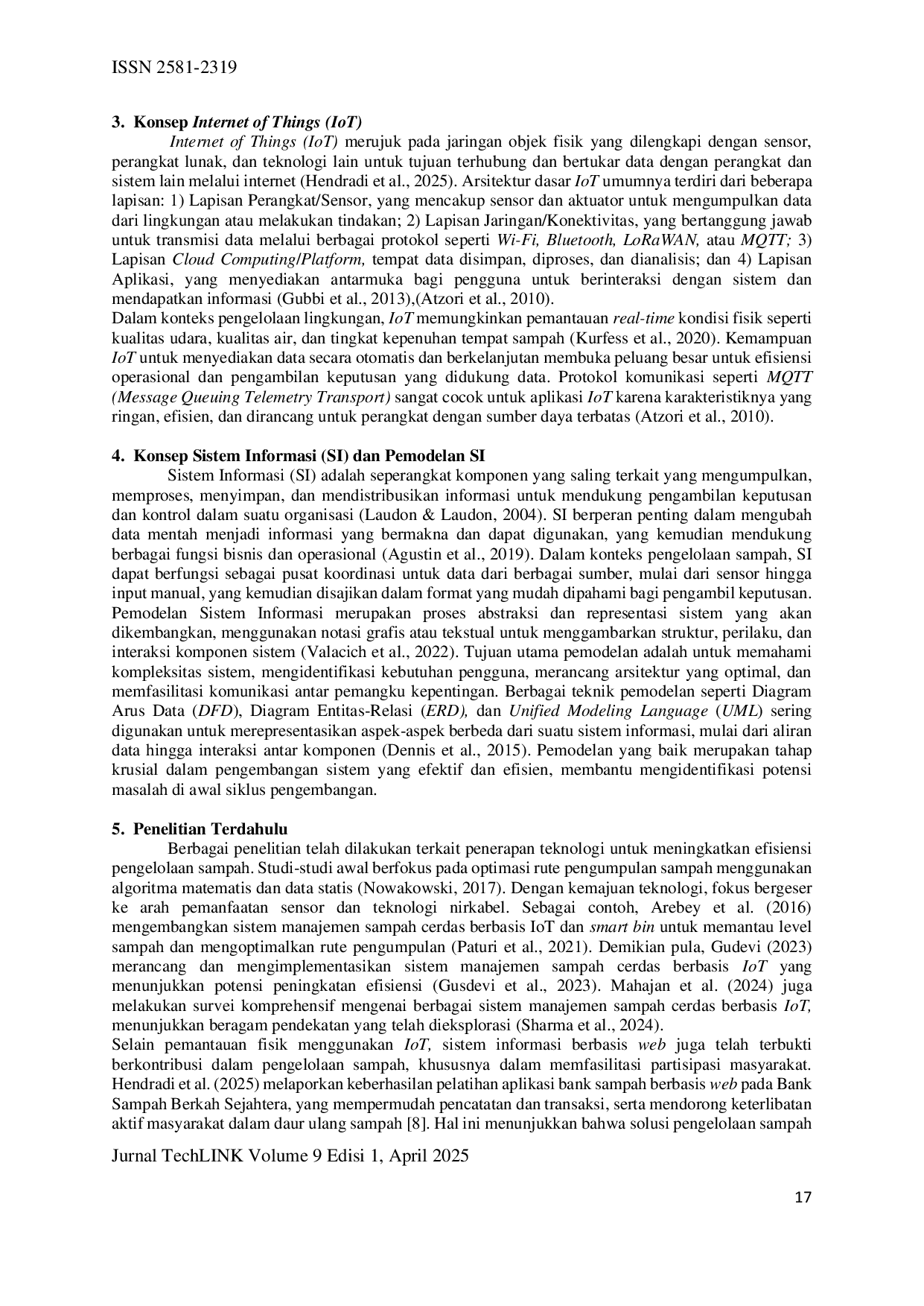 JURIS Pemodelan Sistem Informasi Berbasis IoT untuk Optimasi Pengelolaan Sampah Perkotaan Studi Kasus Pemantauan Level Tempat Sampah Pintar