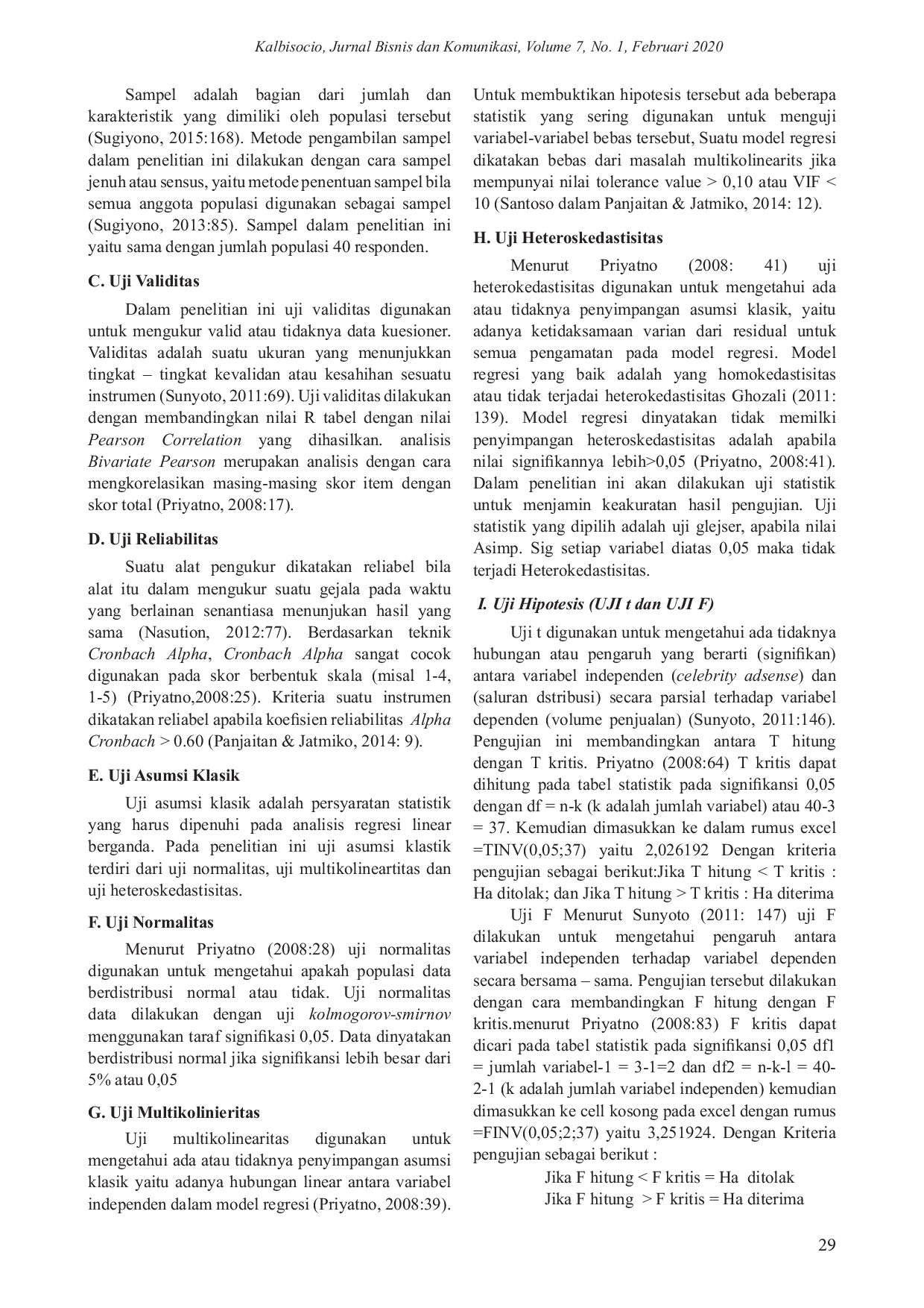 JURIS Pengaruh Celebrity Adsense di Media Sosial dan Saluran Distribusi Terhadap Volume Penjualan Situs Belanja Online Wardah