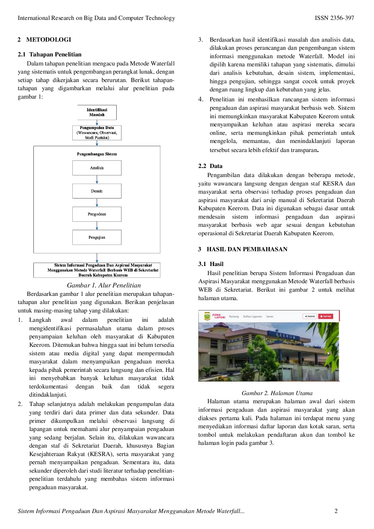 JURIS Sistem Informasi Pengaduan Dan Aspirasi Masyarakat Menggunakan Metode Waterfall Di Sekretariat Daerah Kabupaten Keerom