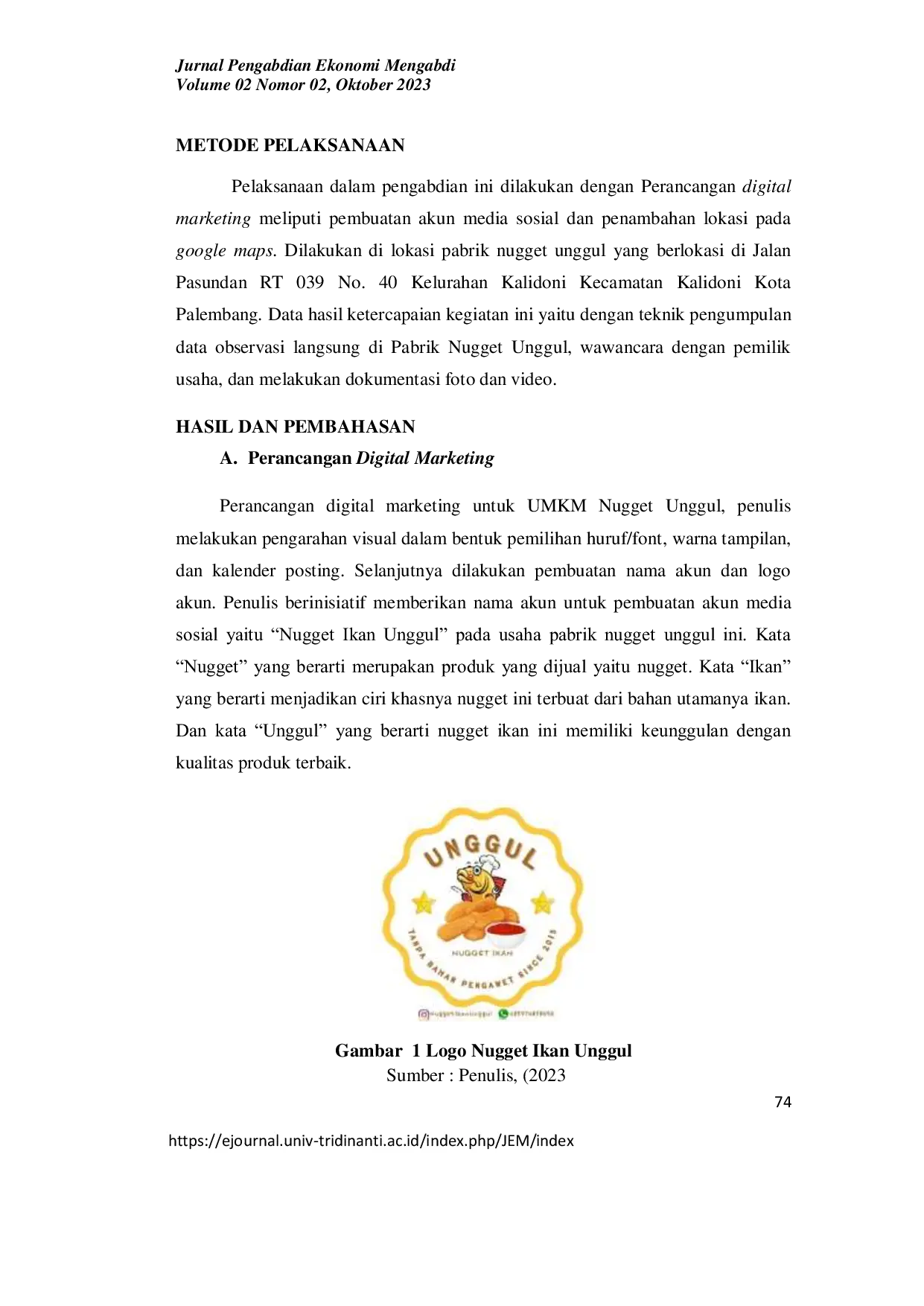 JURIS Perancangan Digital Marketing Pada Usaha Pabrik Nugget Unggul Melalui Sosial Media Dan Penambahan Google Maps