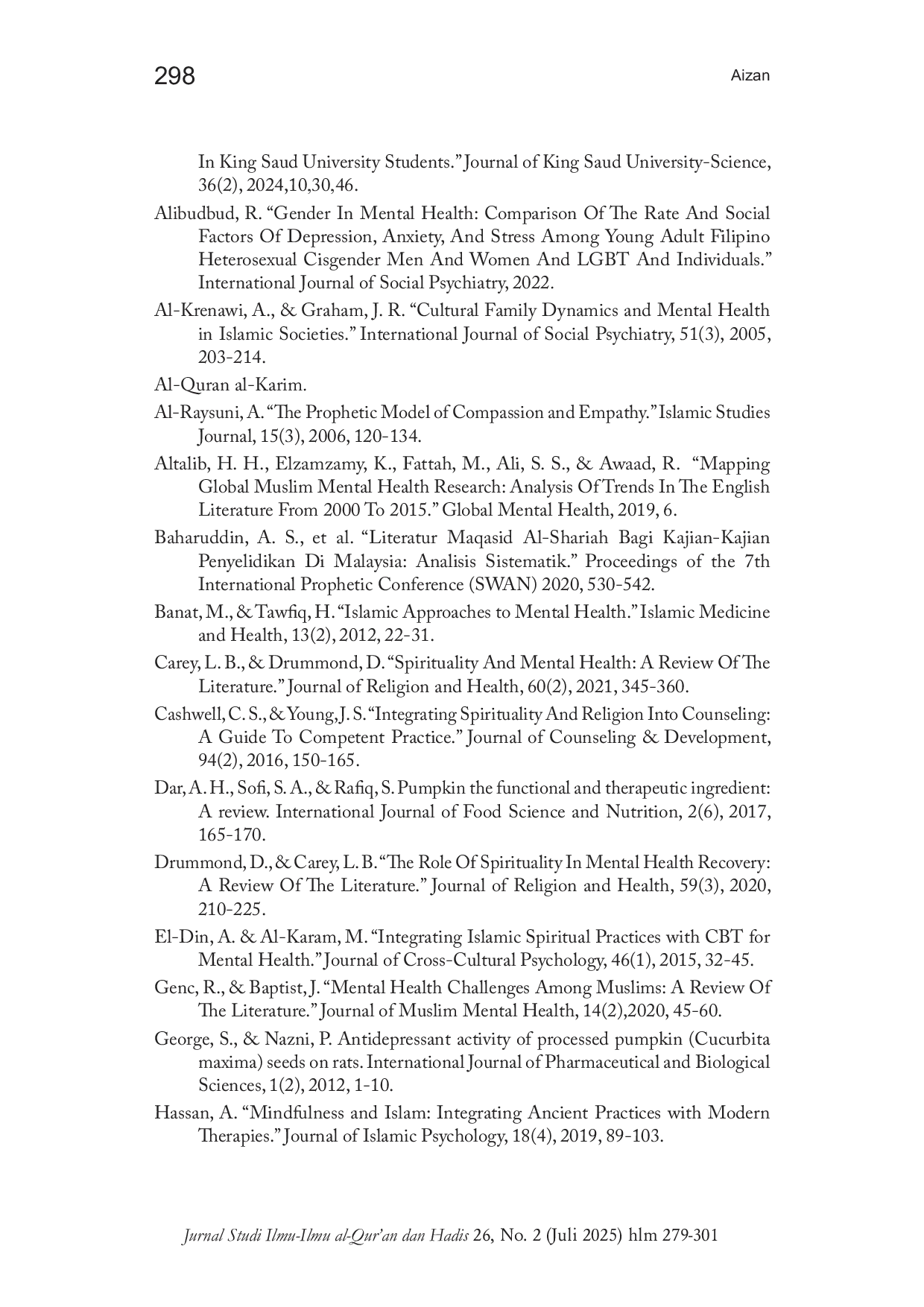 JURIS Navigating Sunan Sittah in Exploring the Prophetic Style of Coping with Mental Health Issues A Case Study on Sadness