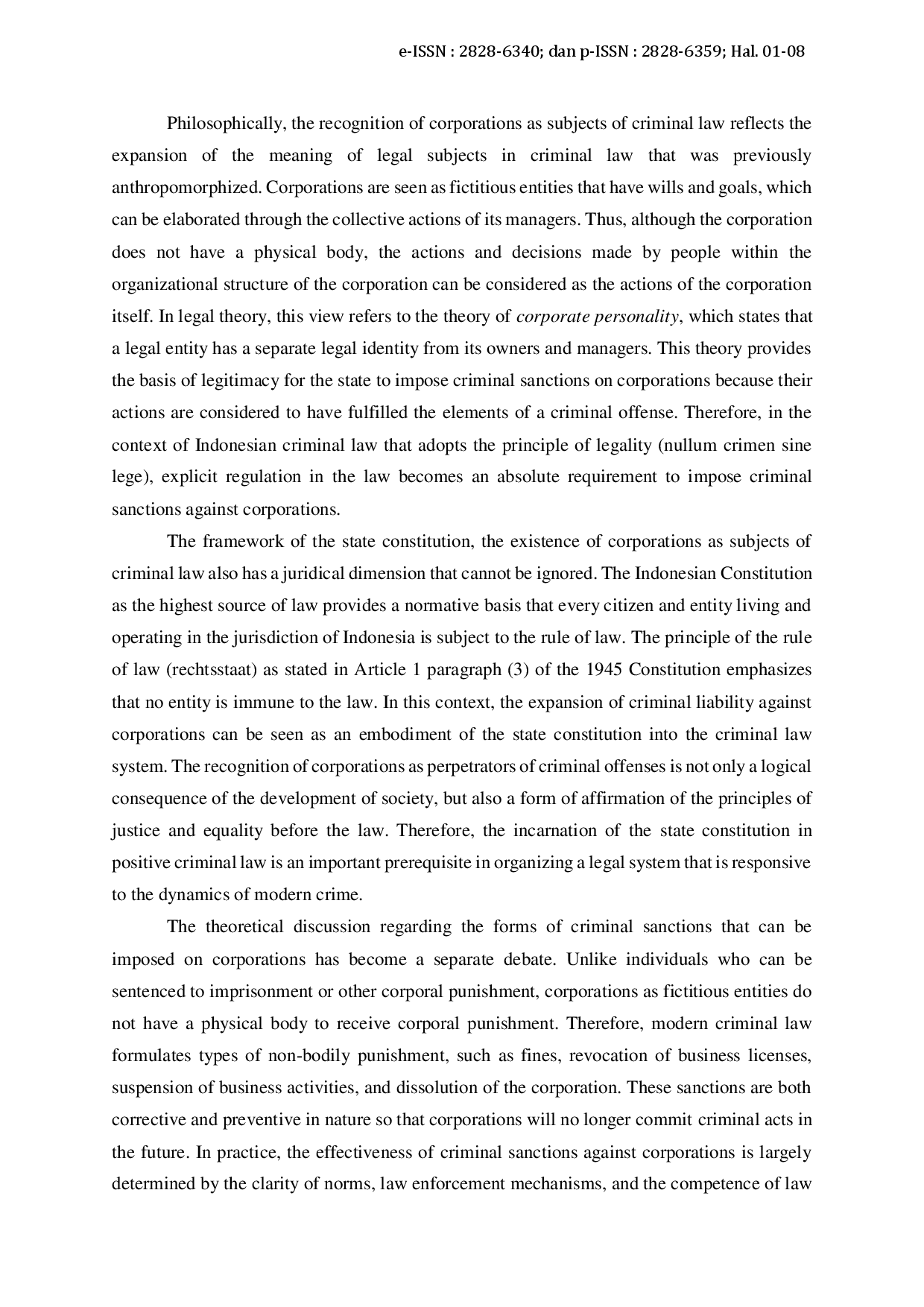 juris The Existence of State Constitutional Incarnation on the Expansion of Corporate Criminal Liability in Indonesia