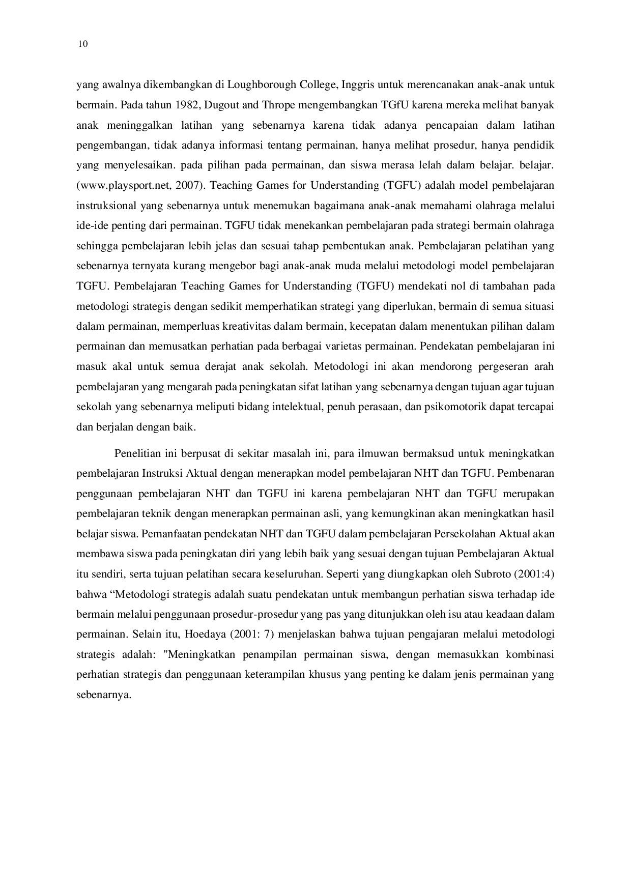 JURIS Pengaruh Model Pembelajaran Numbered Head Together NHT dan Teaching Games for Understanding TGfU Terhadap Hasil Belajar Passing Bawah Bola Voli Pada Siswa Kelas XI di SMA N 2 slawi
