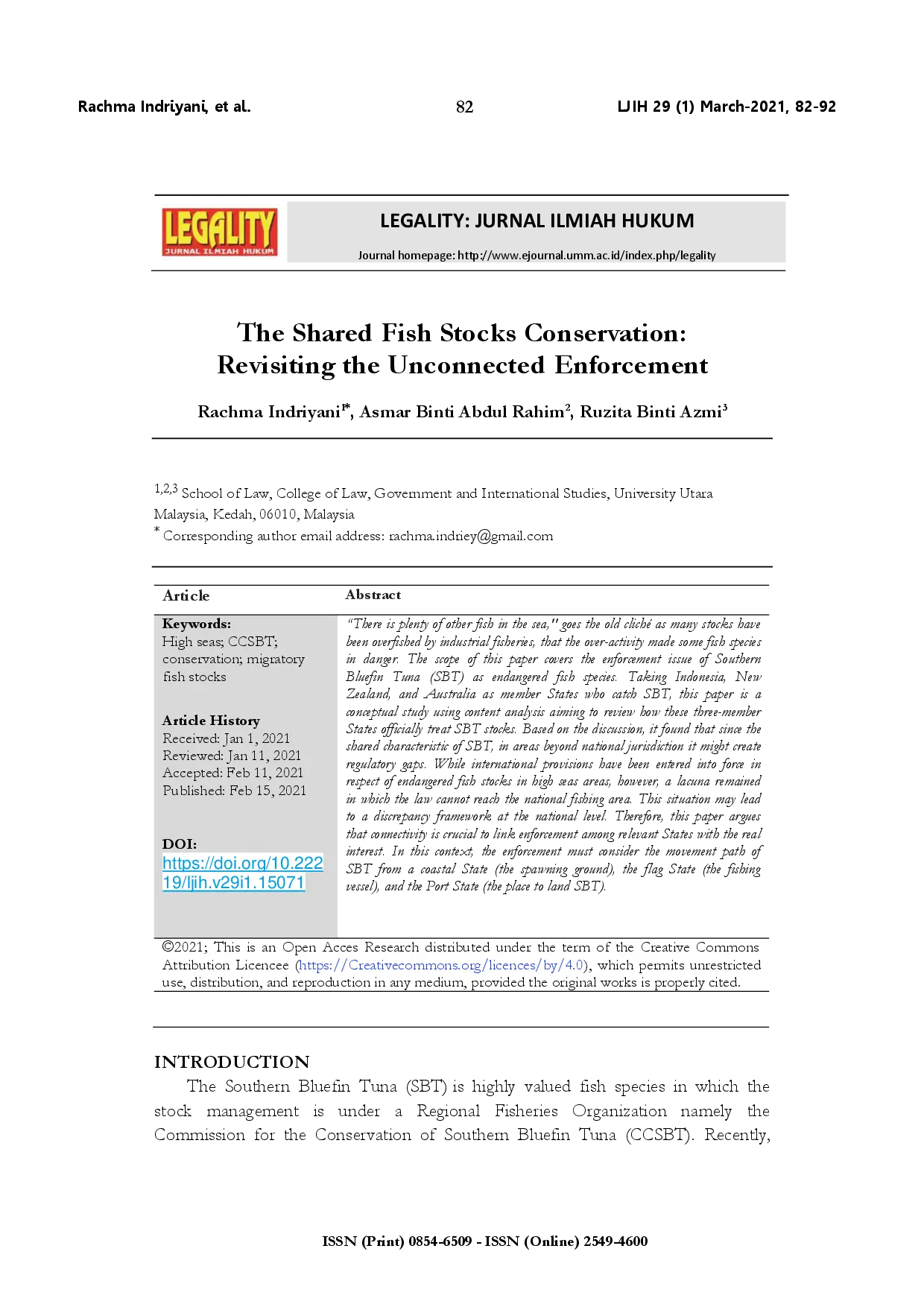 juris The shared fish stocks conservation revisiting the unconnected enforcement