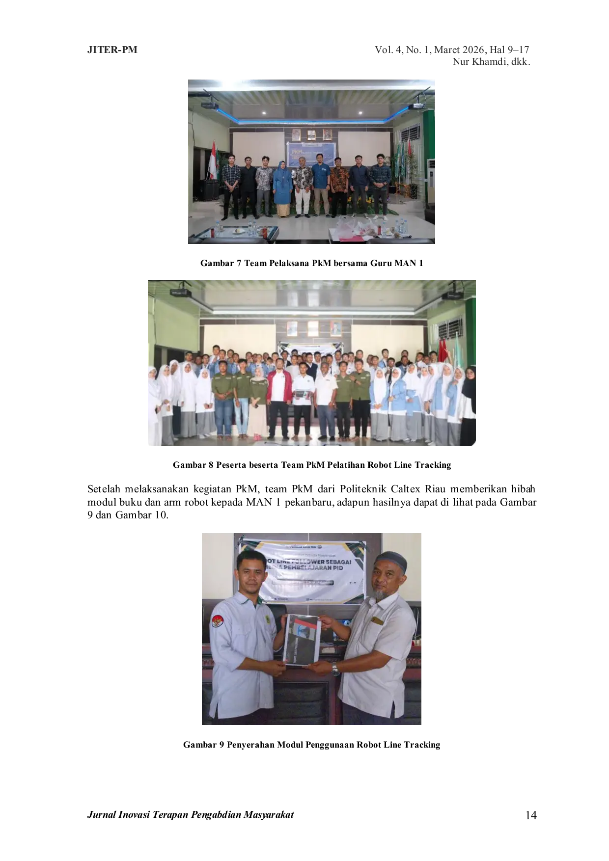JURIS Pelatihan Dan Penerapan PID Pada Robot Line Tracking Bagi Siswa Man 1 Pekanbaru
