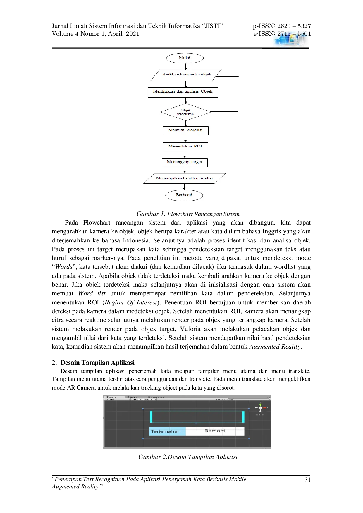 JURIS Penerapan Text Recognition Pada Aplikasi Penerjemah Kata Berbasis Mobile Augmented Reality