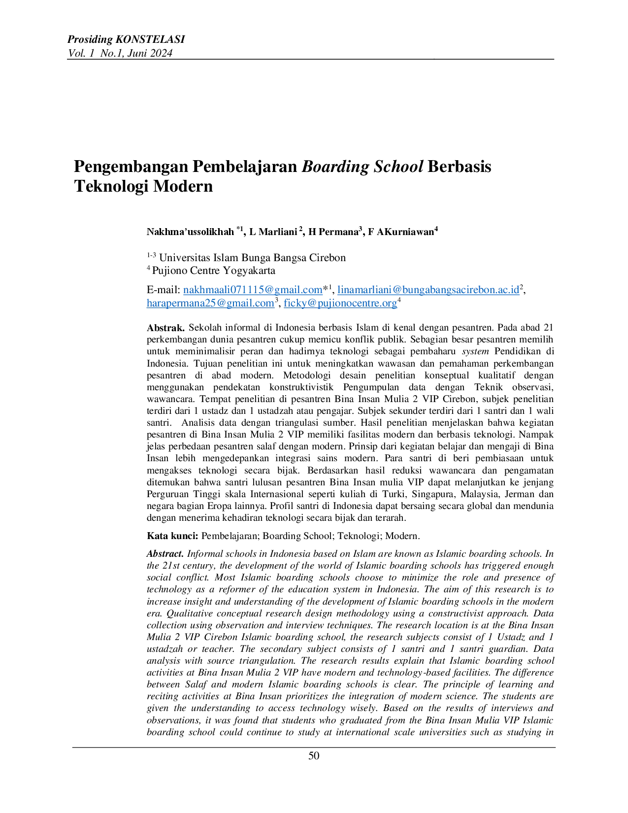 juris Pengembangan Pembelajaran Boarding School Berbasis Teknologi Modern