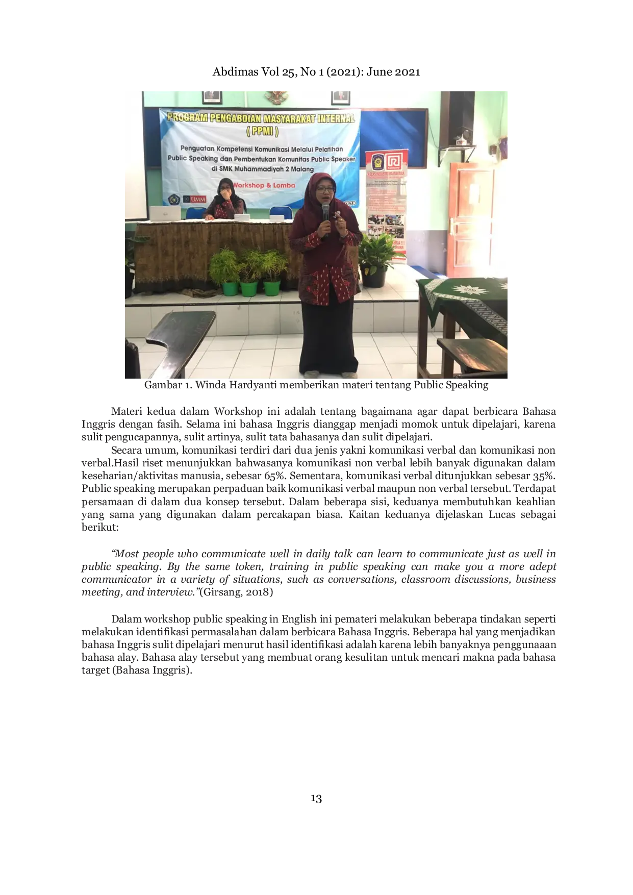 JURIS Penguatan Kompetensi Komunikasi Melalui Pelatihan Public Speaking dan Pembentukan Komunitas Public Speaker