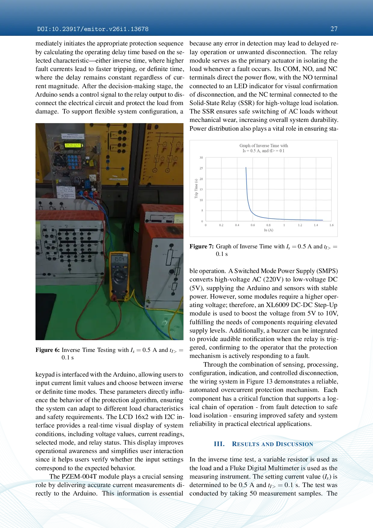 JURIS Design and Construction of Inverse Time Definite Time Overcurrent Relay Based on Arduino Uno
