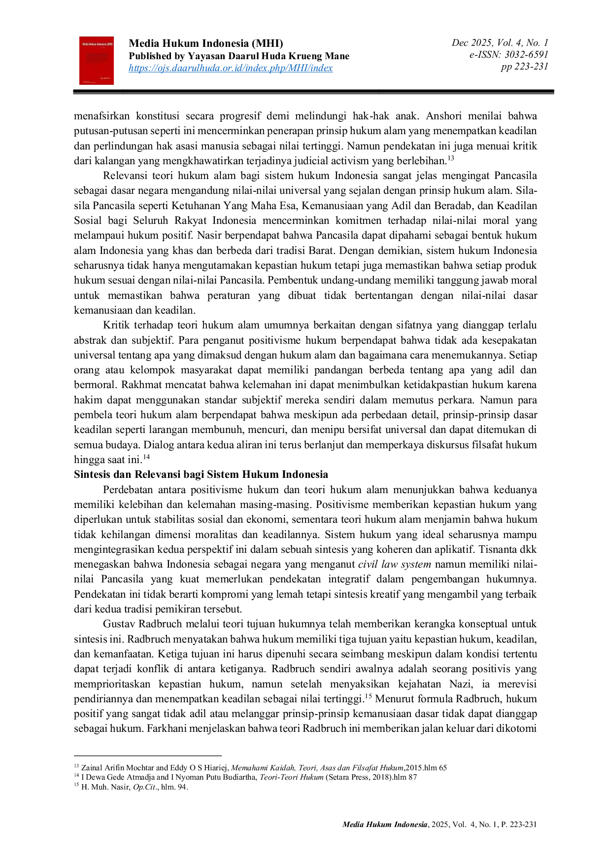 JURIS Konsep Keadilan dalam Filsafat Hukum Analisis Perspektif Positivisme dan Hukum Alam