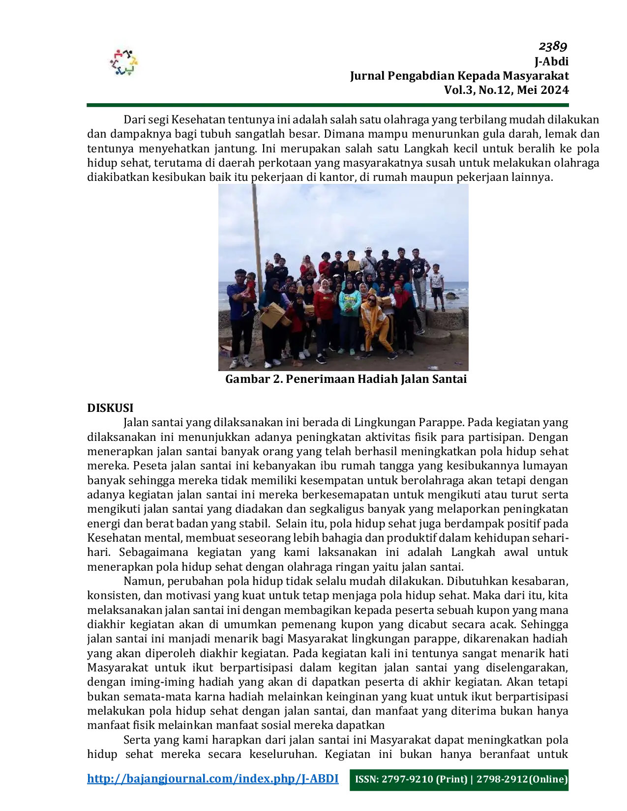 JURIS Meningkatkan Pola Hidup Sehat dengan Jalan Santai pada Masyarakat Lingkungan Parappe