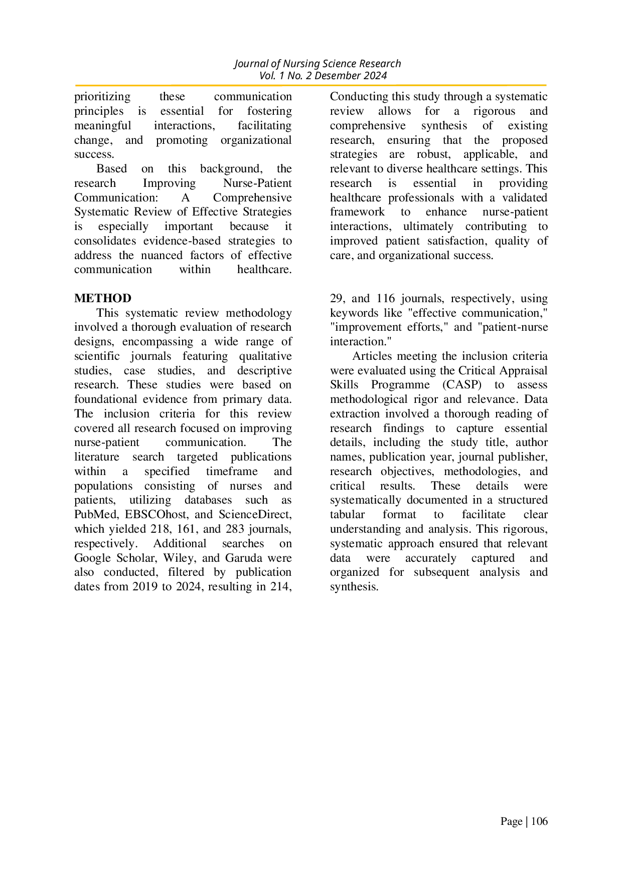 JURIS Peningkatan Komunikasi Perawat Pasien Tinjauan Sistematis Terhadap Strategi Efektif