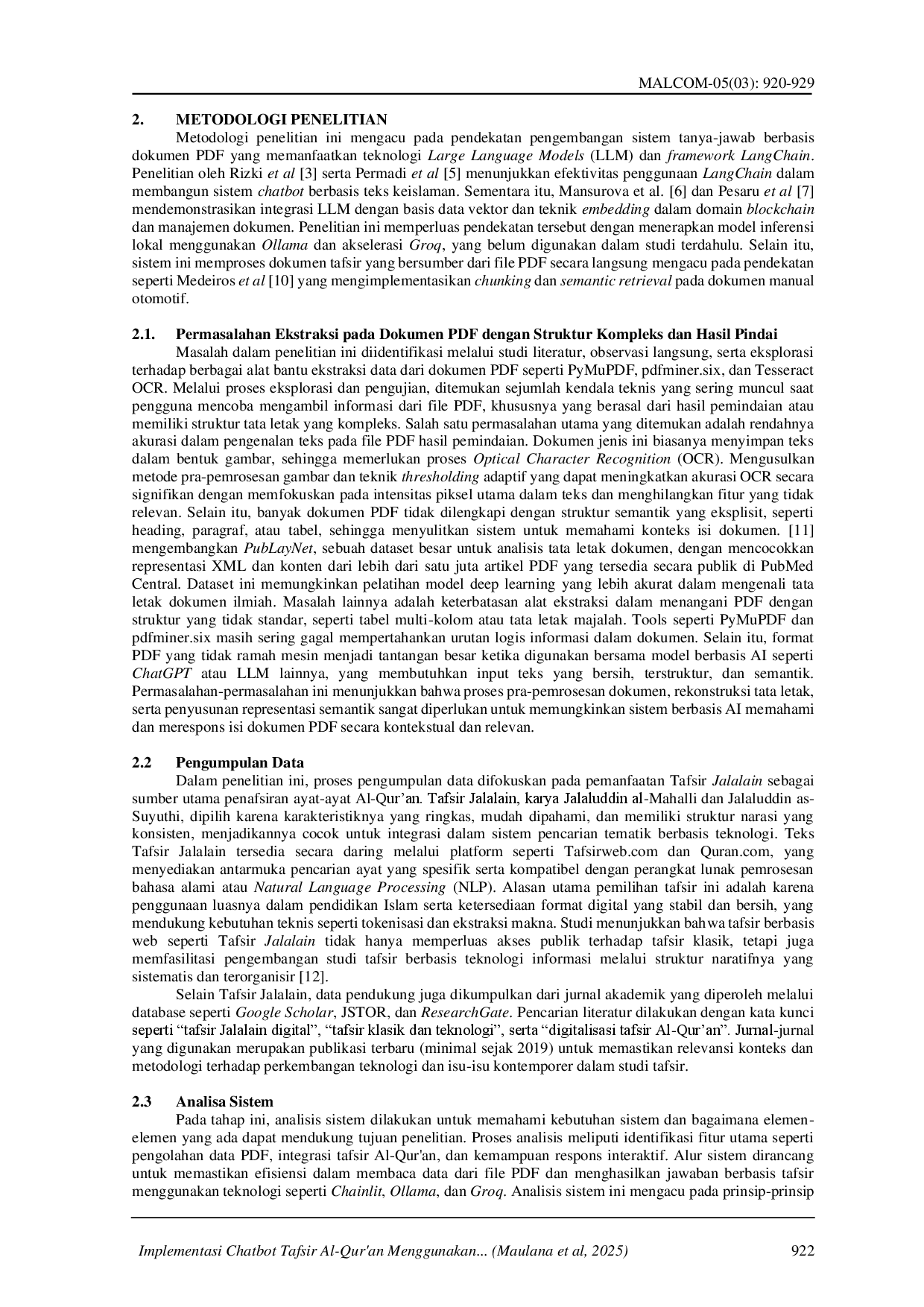 juris Implementasi Chatbot Tafsir Al Qur an Menggunakan Chainlit dengan Pendekatan Groq