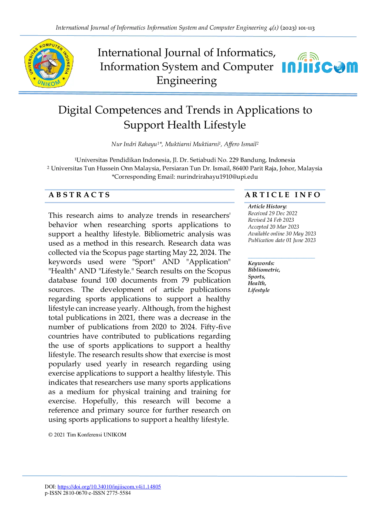 JURIS Digital Competences and Trends in Applications to Support Health Lifestyle
