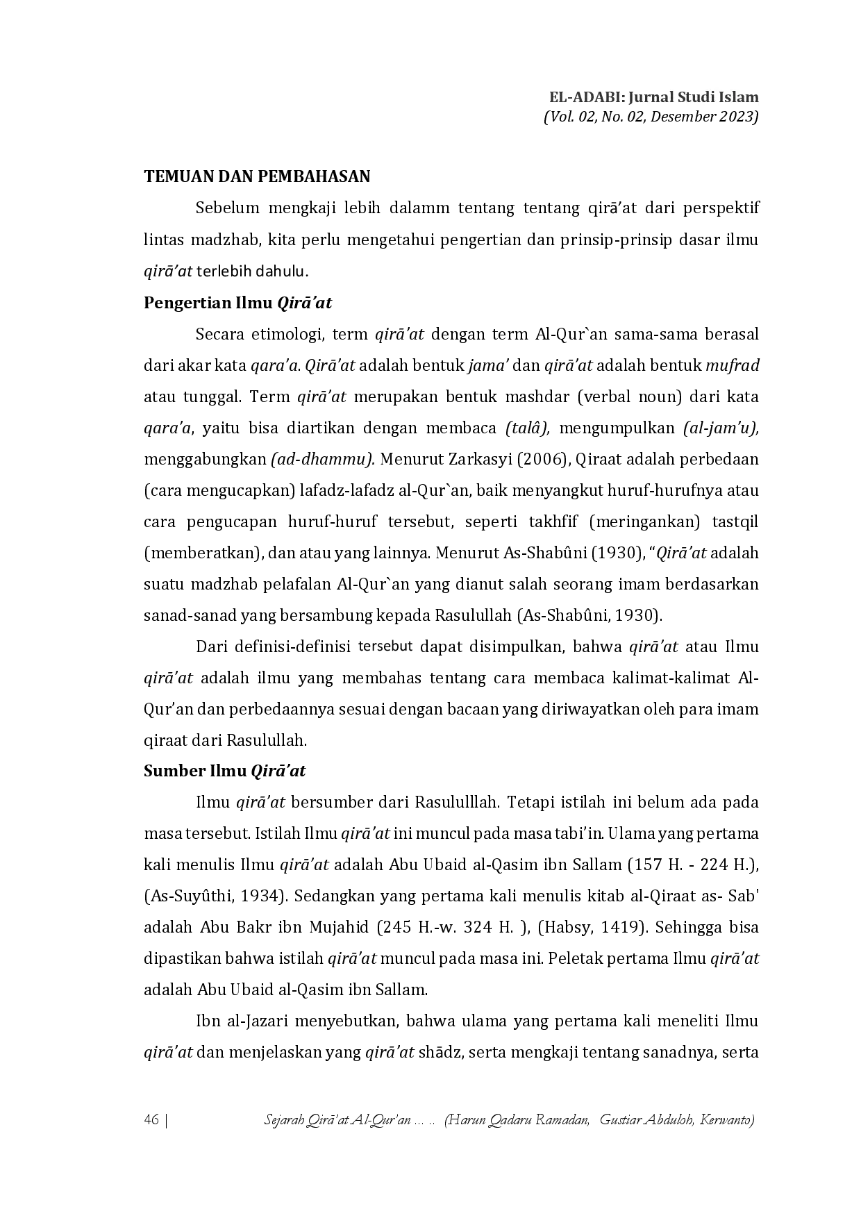 juris Sejarah QirA at Al Qur an Dalam Perspektif Lintas Madzhab