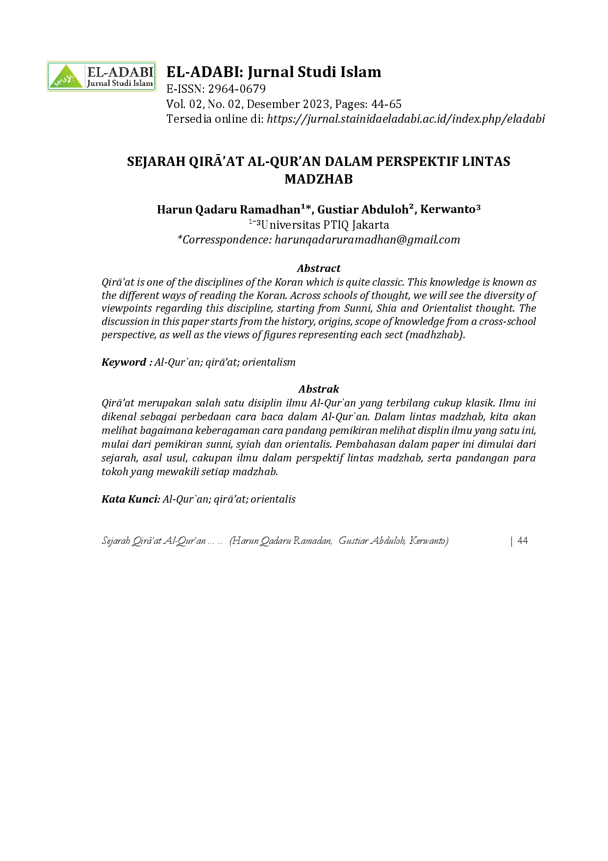 juris Sejarah QirA at Al Qur an Dalam Perspektif Lintas Madzhab