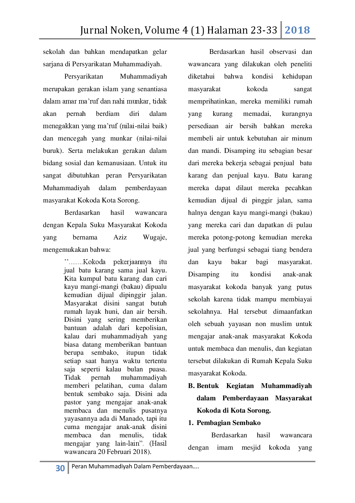 juris Peran Muhammadiyah dalam Pemberdayaan Masyarakat Kokoda di Kota Sorong